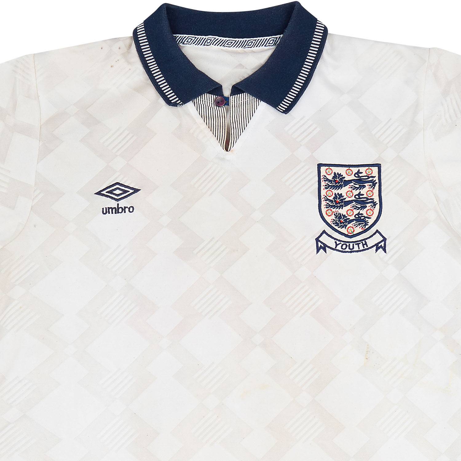 1992 England U-18 Match Issue Home Shirt #12 (Butt)