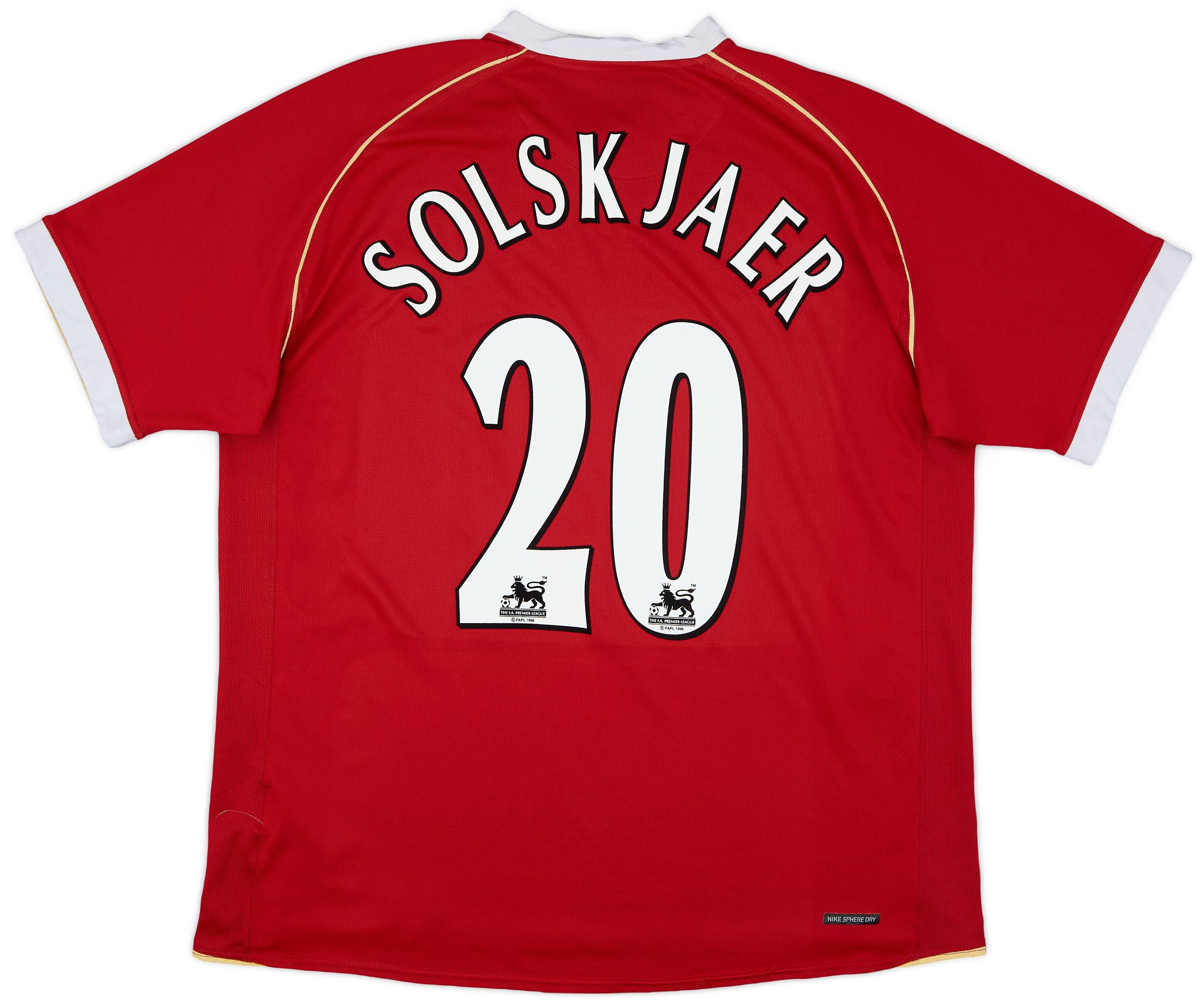 2006-07 Manchester United Home Shirt Solskjaer #20 - 7/10 - (XL)