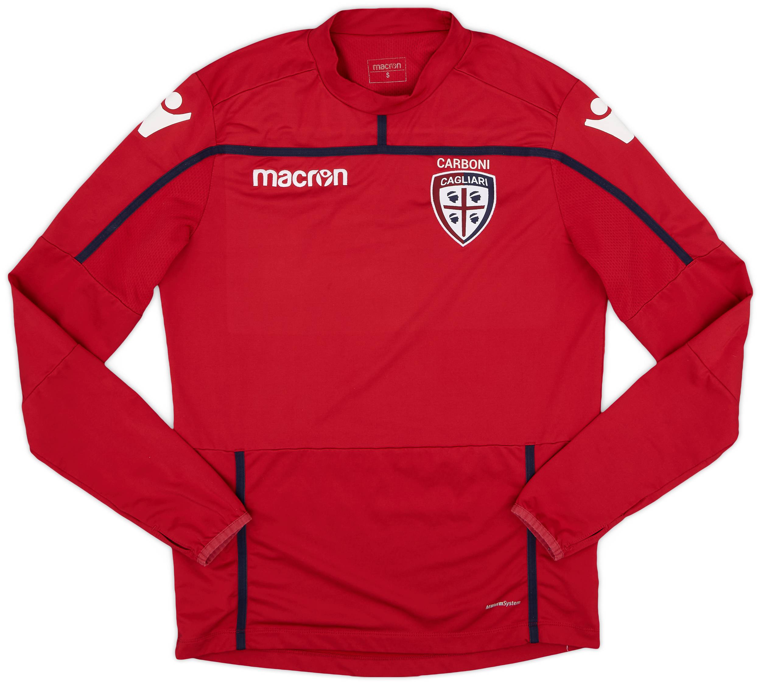 2019-20 Cagliari Macron Staff Issue Drill Top 'Carboni' - 8/10 - (S)