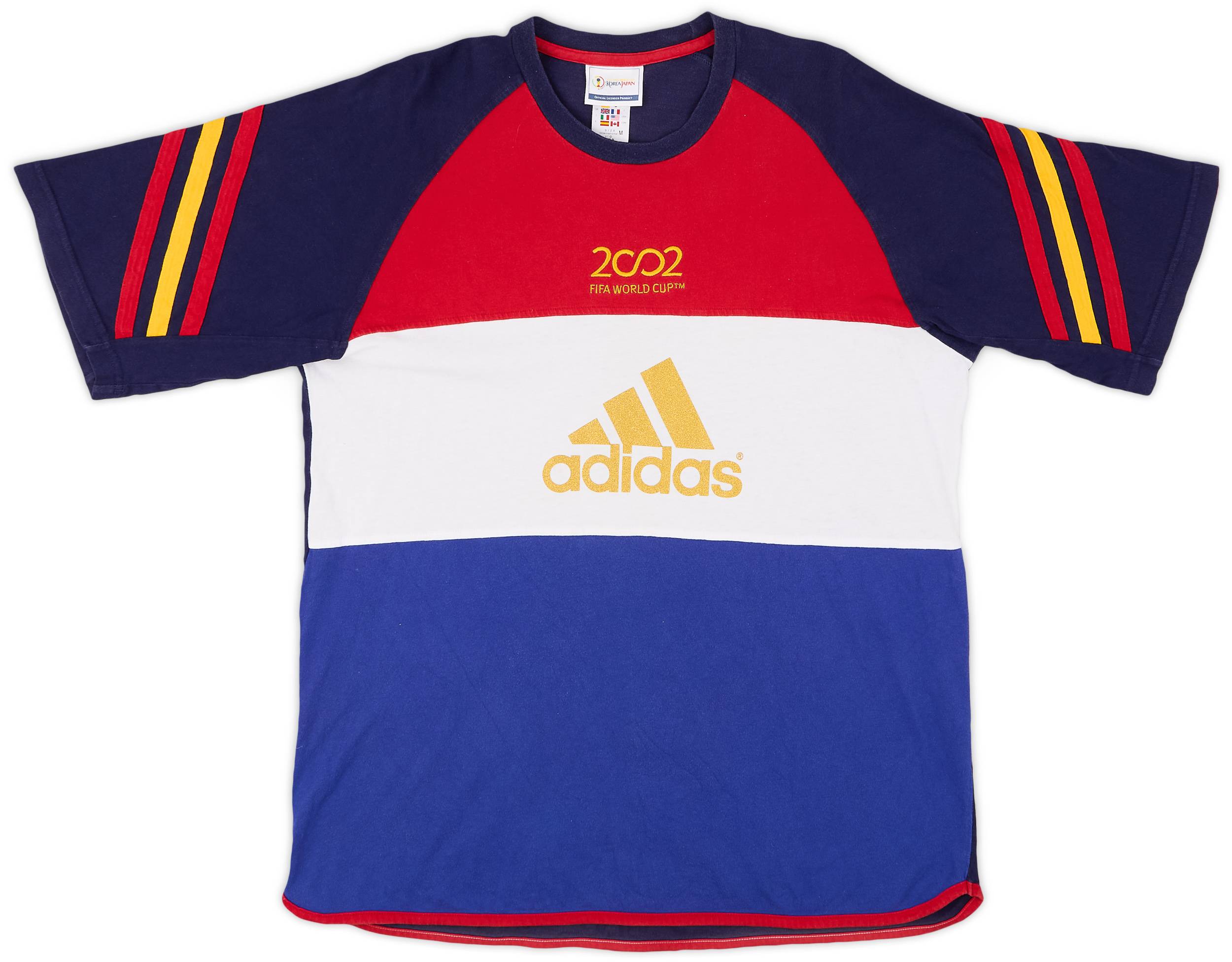 最高品質の 2002 (M) - 9/10 - Tee Cotton Cup' World '2002 adidas トップス