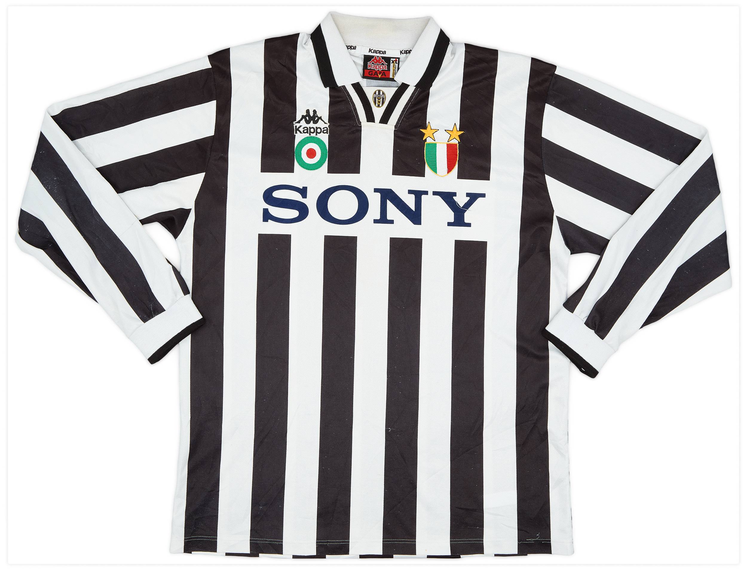 ウェア 1995-96 Juventus Home L/S Shirt (L) 1995-96 Juventus home jersey - L • RB - Classic Soccer Jerseys