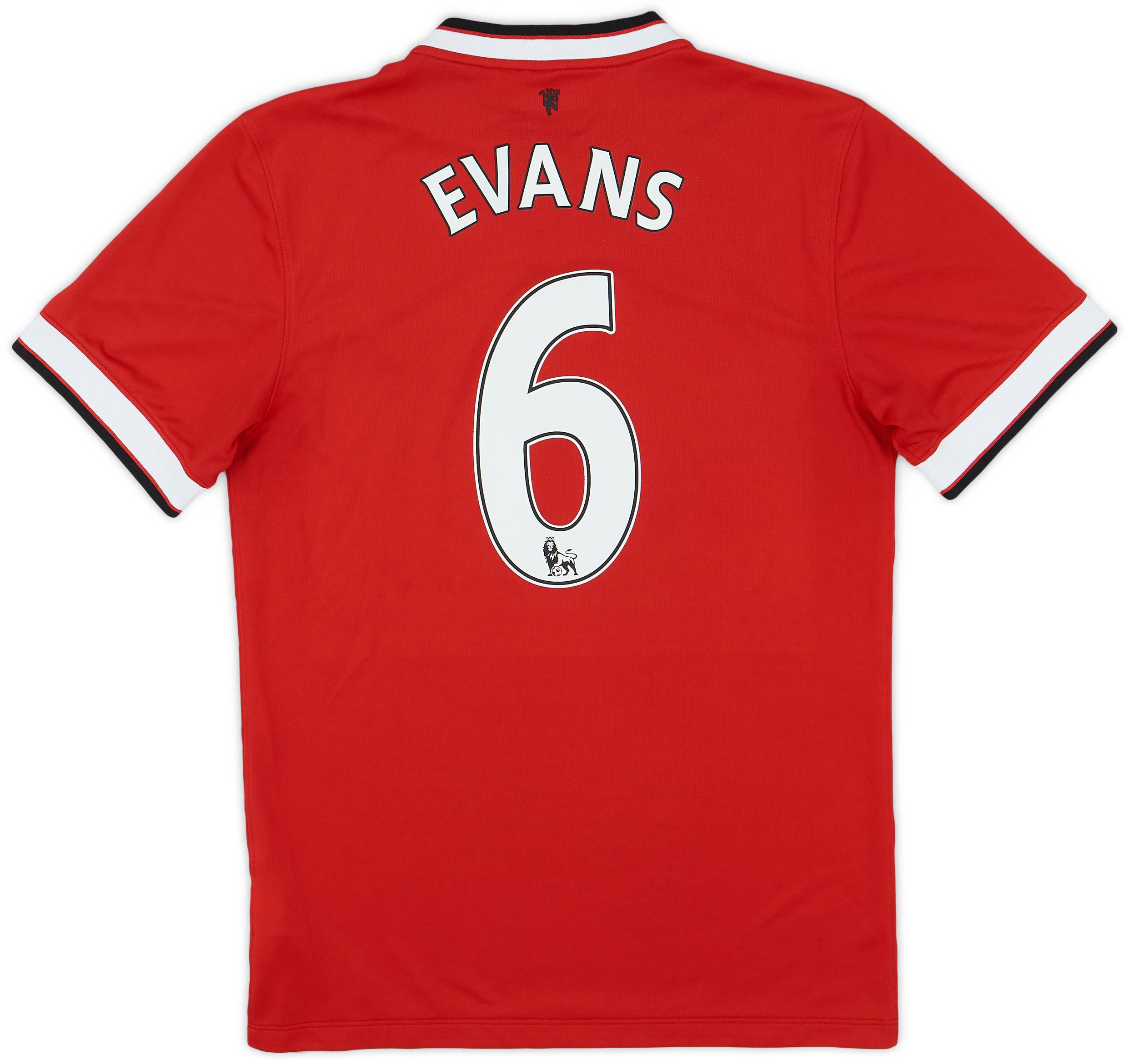 2014-15 Manchester United Home Shirt Evans #6 - 7/10 - (S)