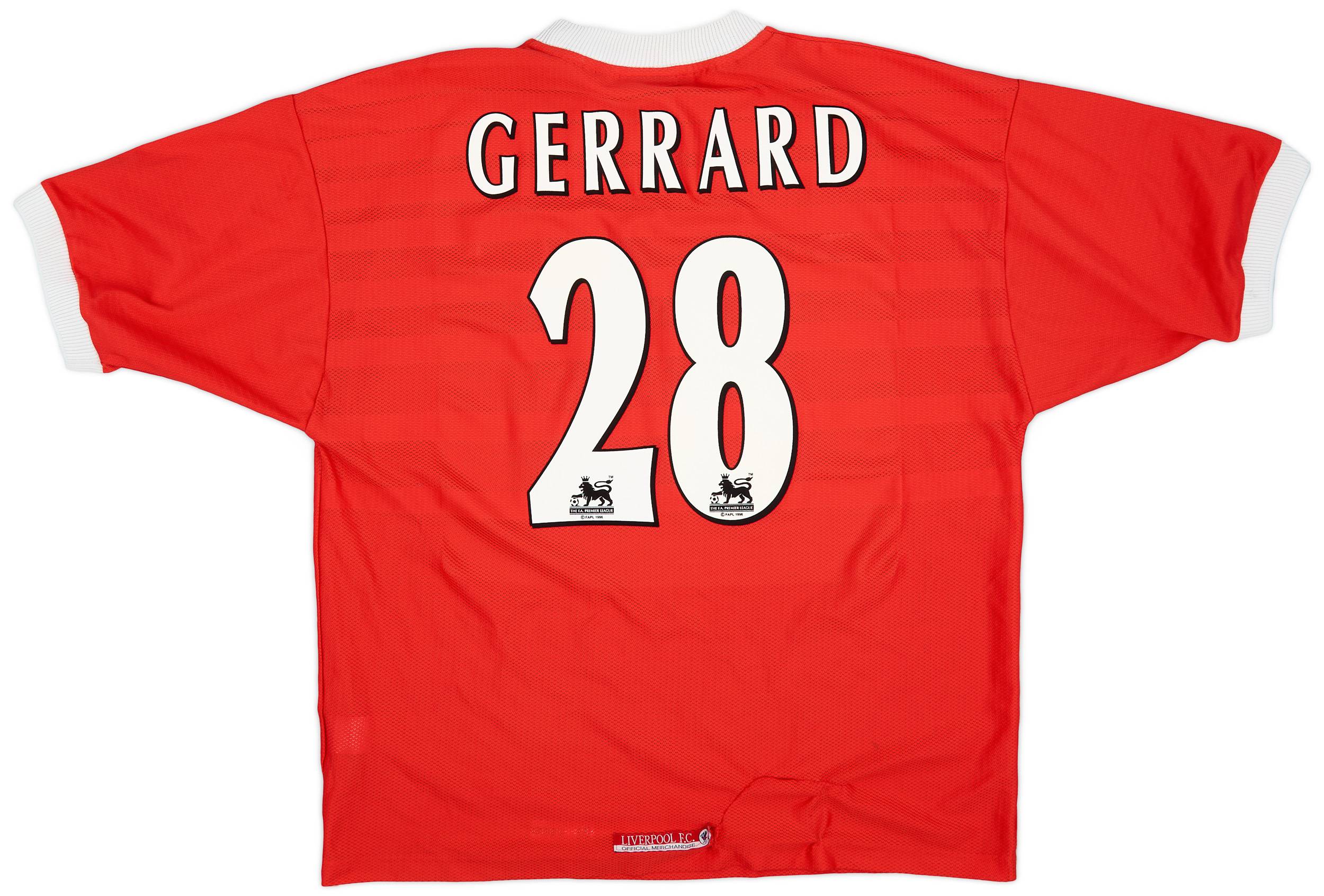 1998-00 Liverpool Home Shirt Gerrard #28 - 6/10 - (XL)