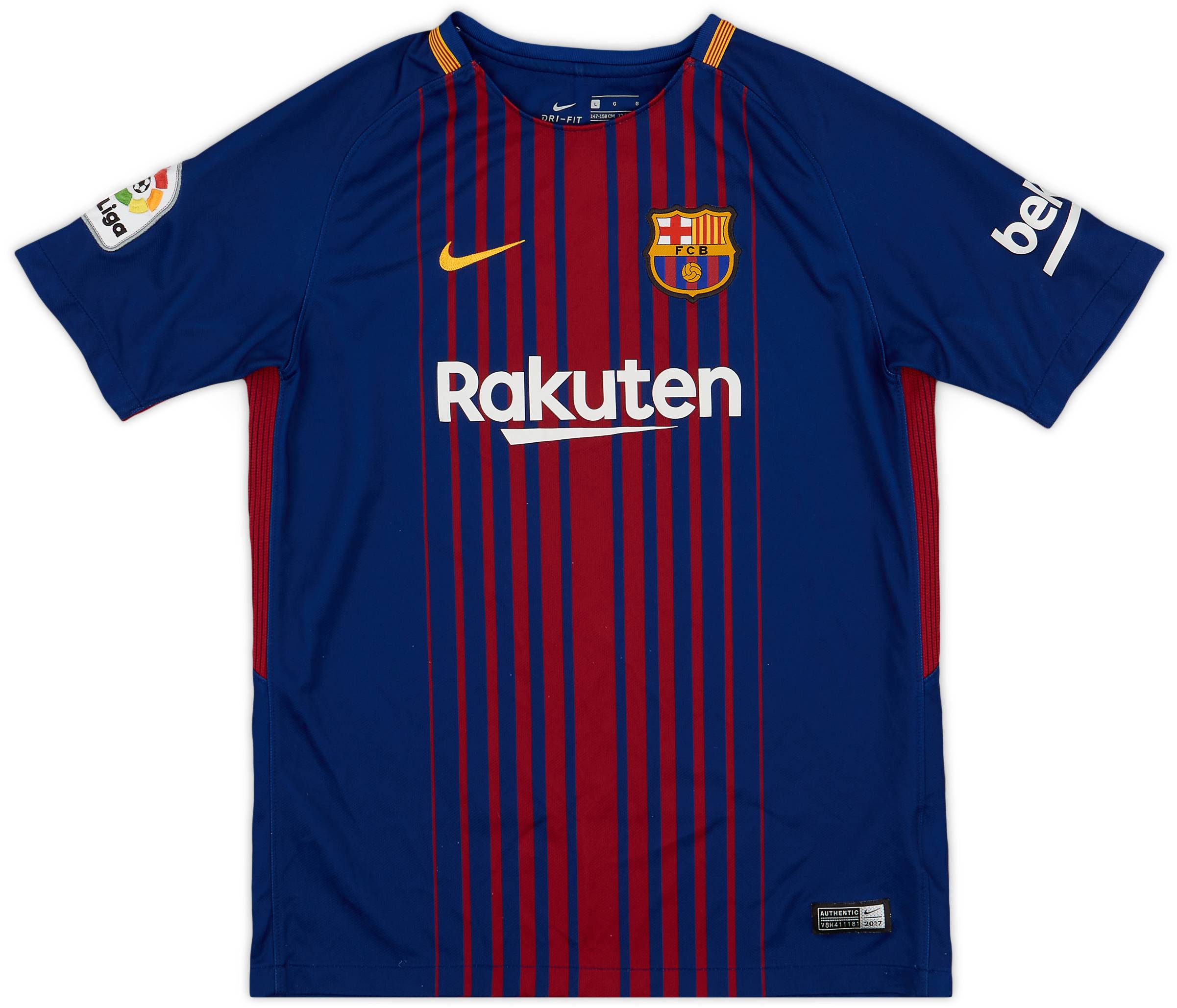 2017-18 Barcelona Home Shirt - 8/10 - (L.Boys)