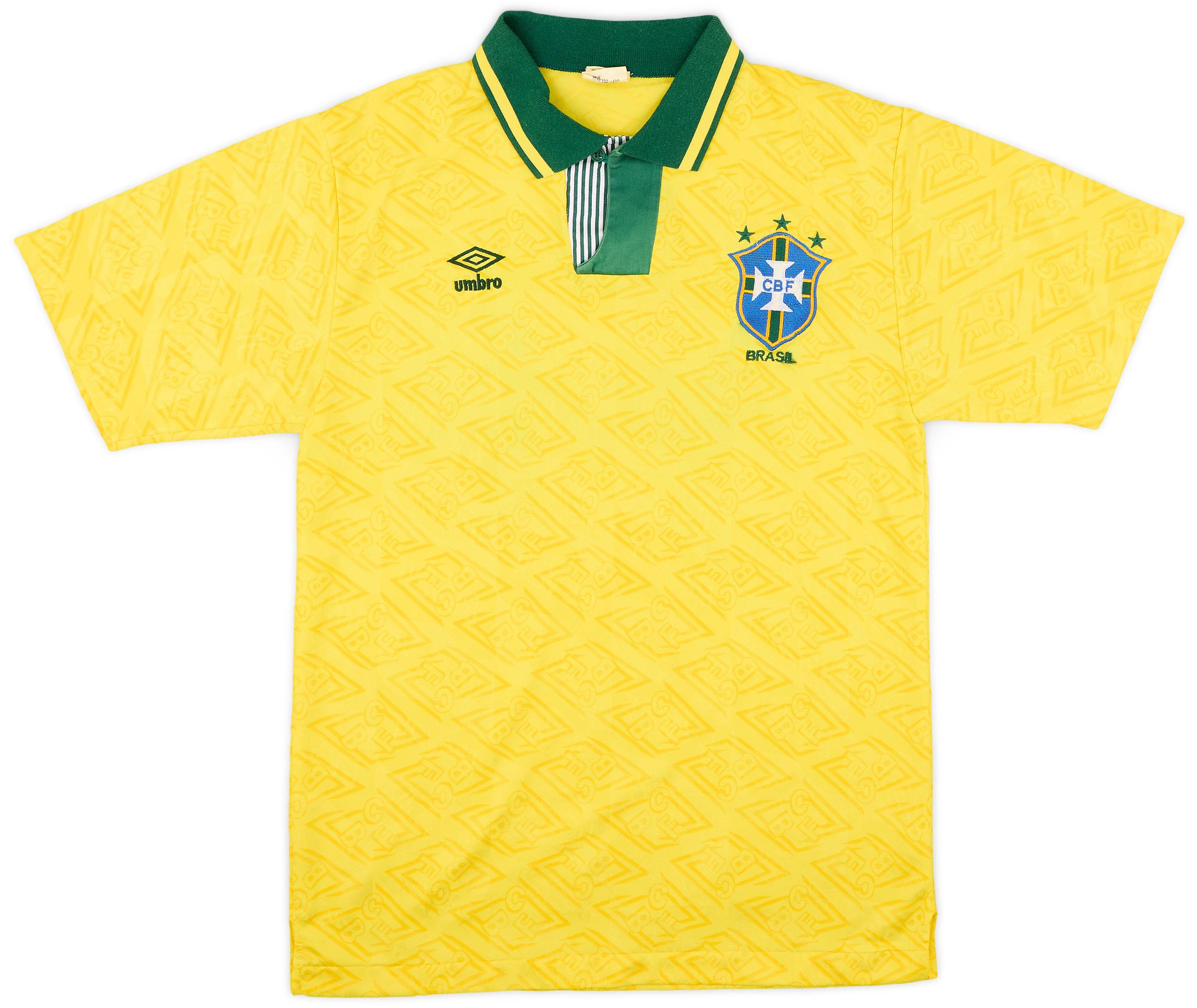 1991-93 Brazil Home Shirt #11 - 8/10 - (M)