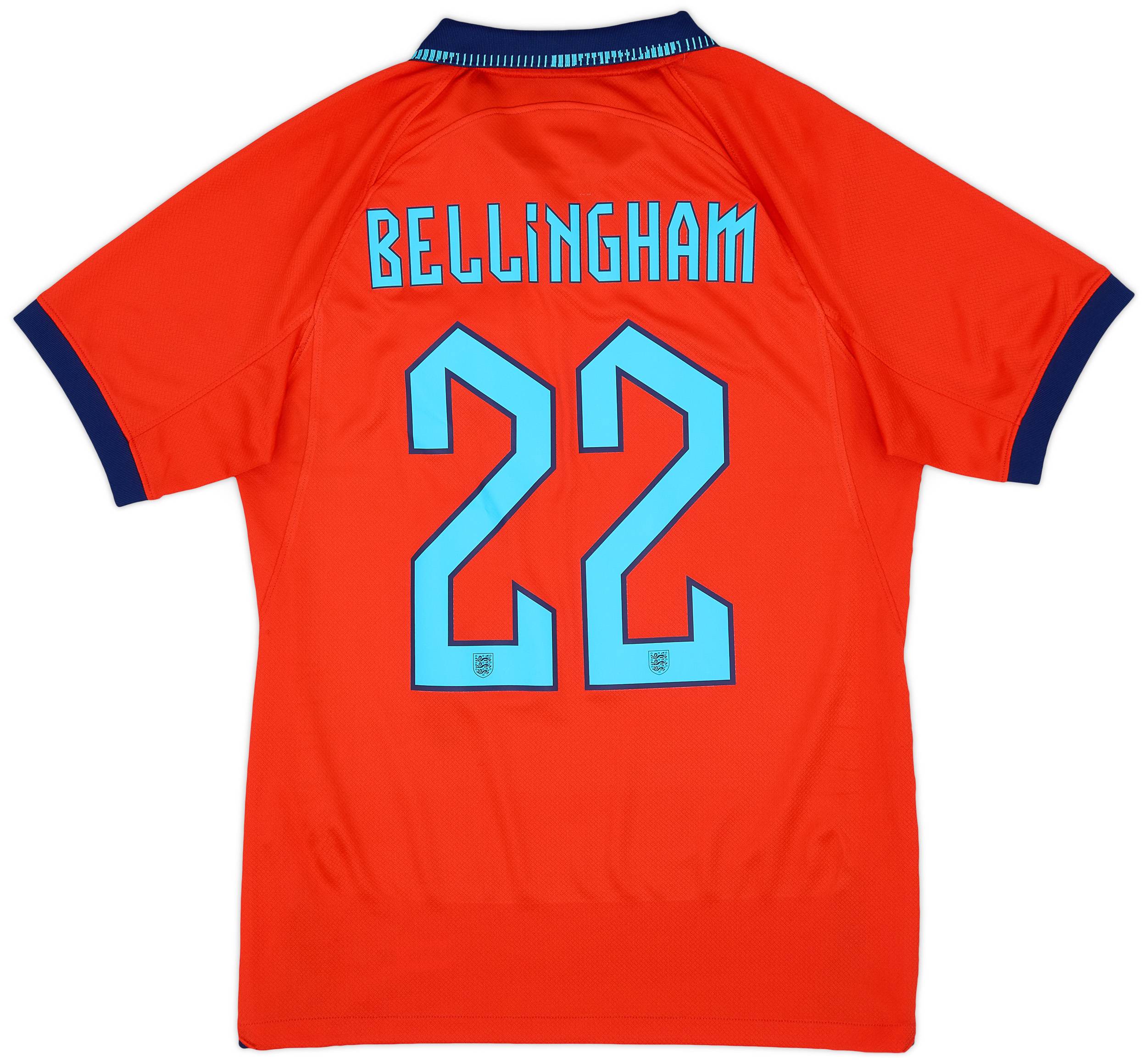 2022-23 England Away Shirt Bellingham #22 - 7/10 - (S)
