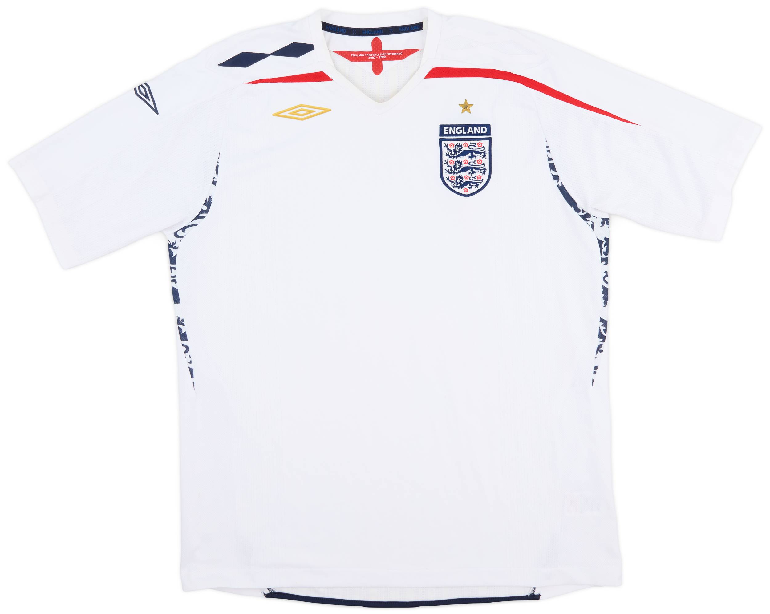 2007-09 England Home Shirt - 6/10 - (XL)