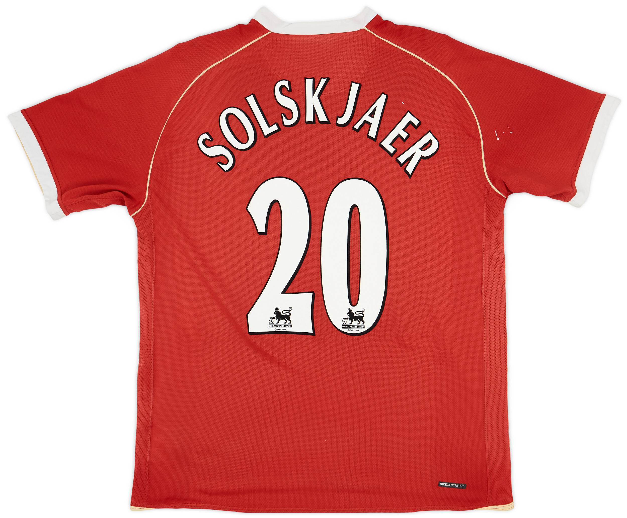 2006-07 Manchester United Home Shirt Solskjaer #20 - 7/10 - (XL)