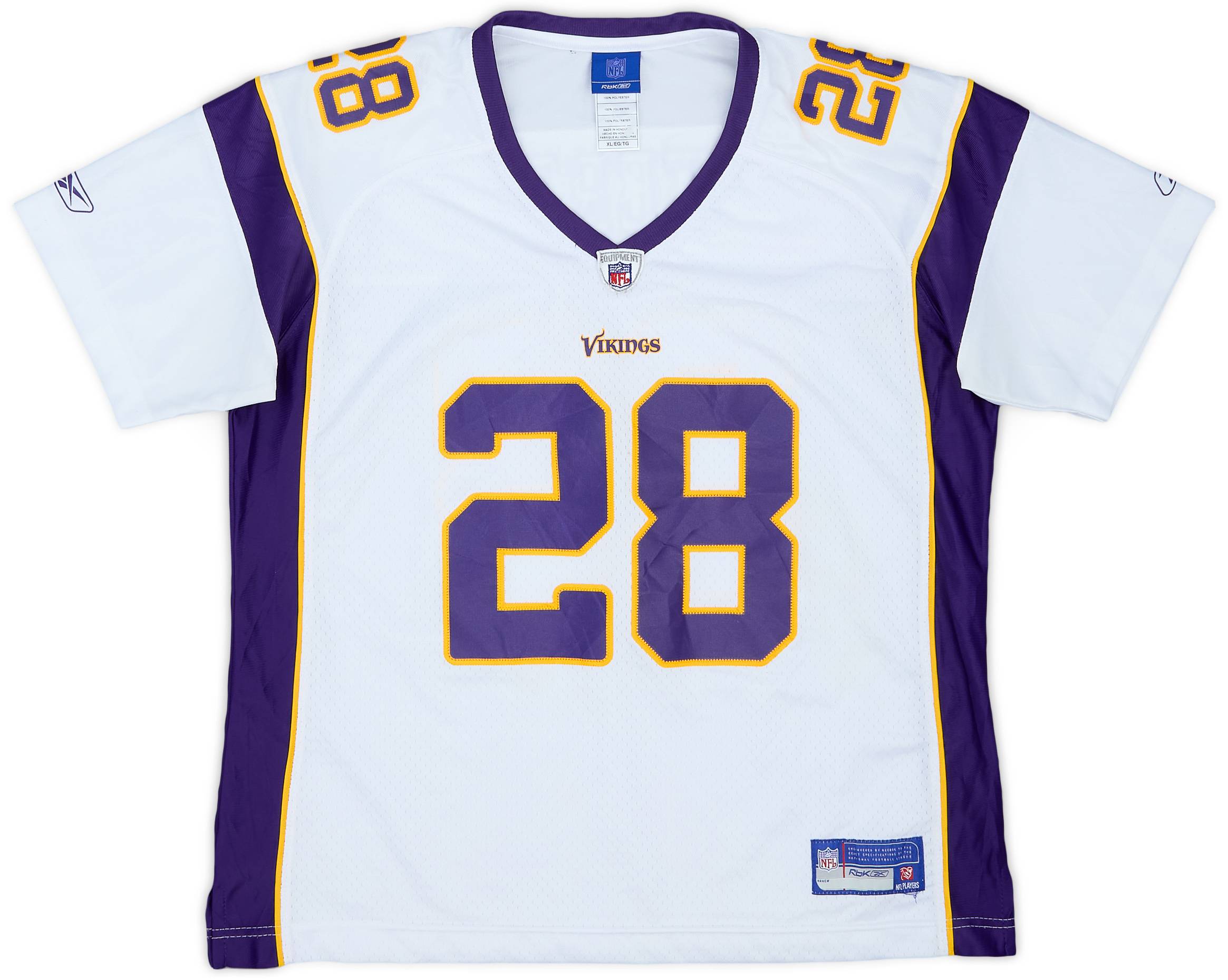 2007 Minnesota Vikings Peterson #28 Reebok Premier Away Jersey Womens - 8/10 - (XL)