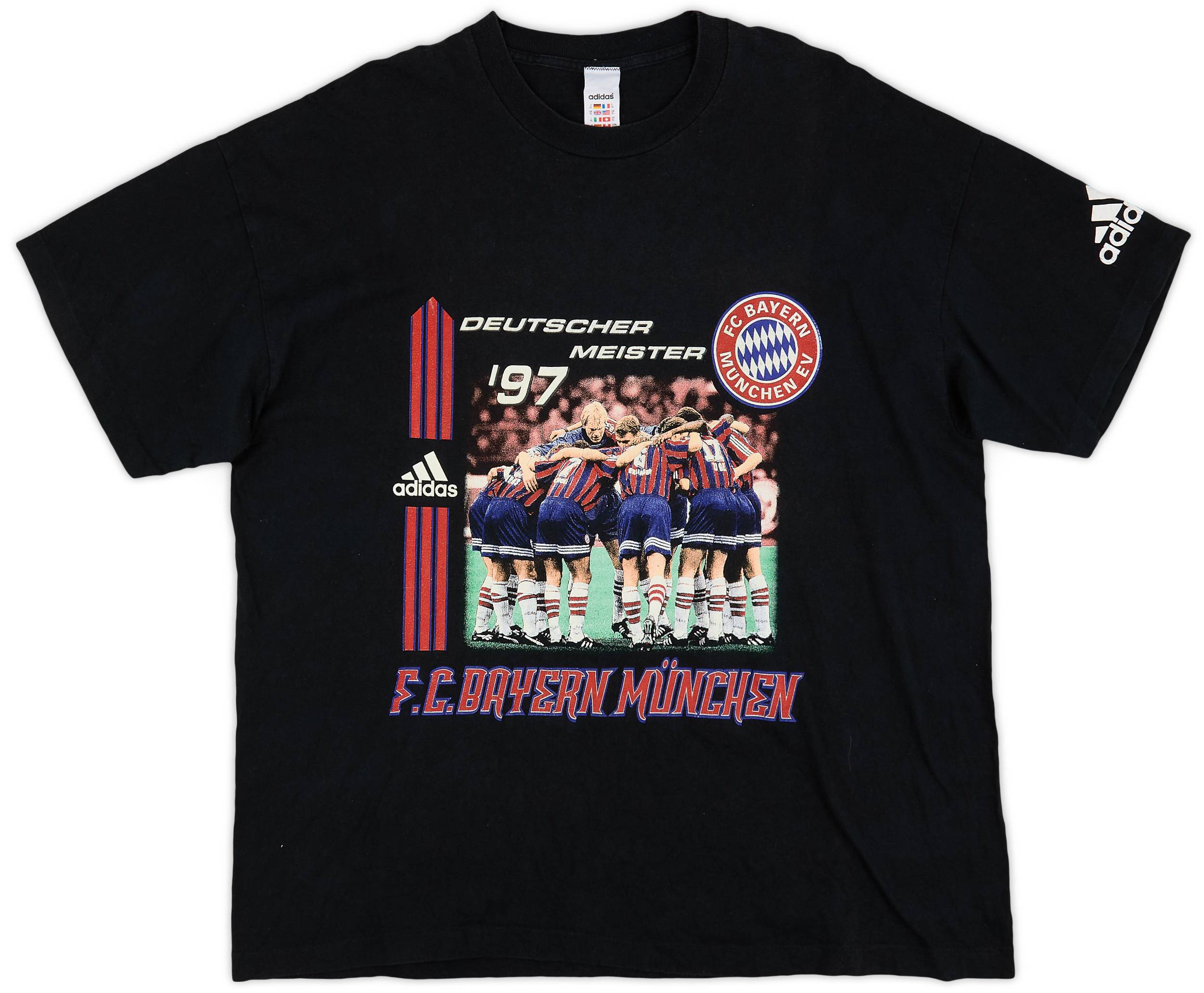 1997-98 Bayern Munich adidas Graphic Tee - 8/10 - (XL)