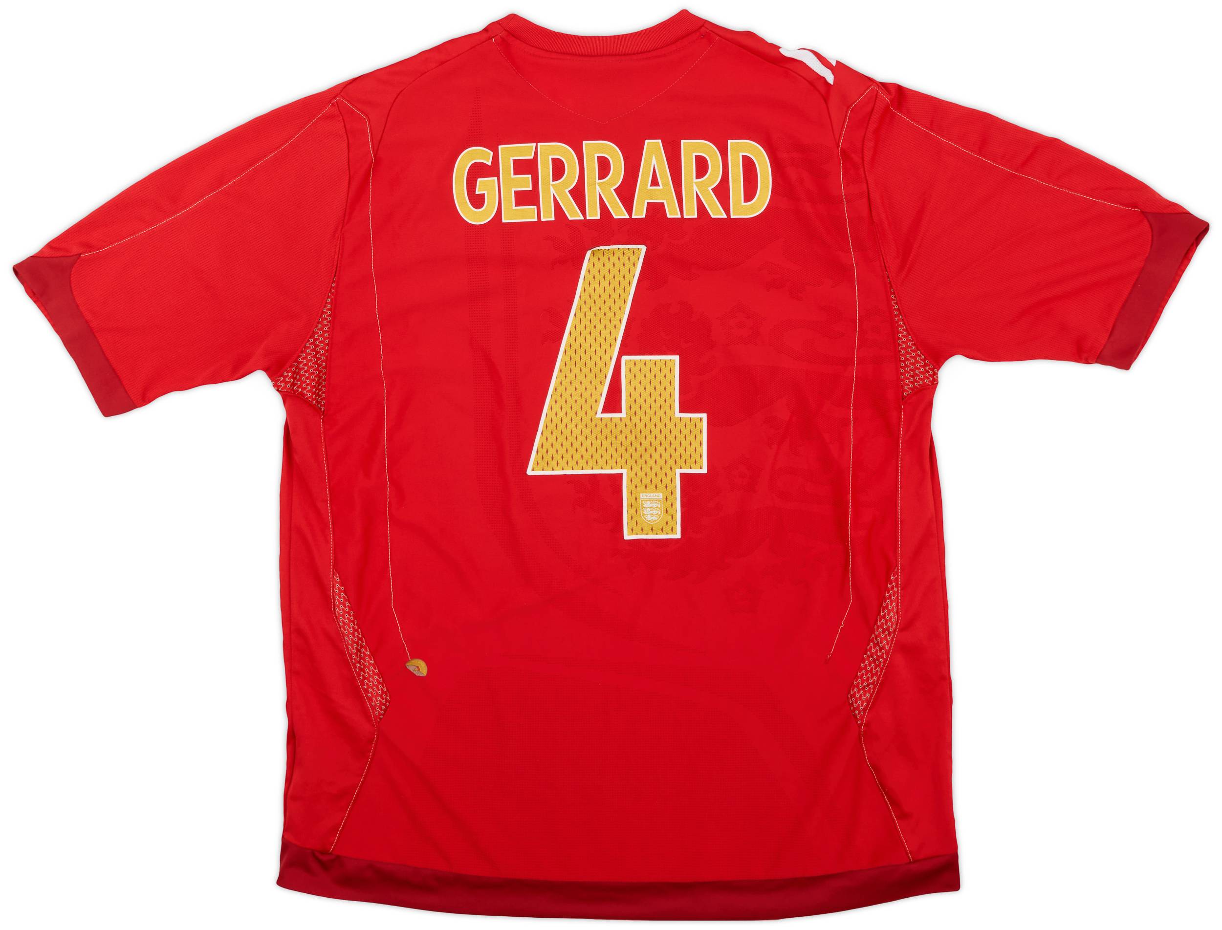 2006-08 England Away Shirt Gerrard #4 - 5/10 - (XL)