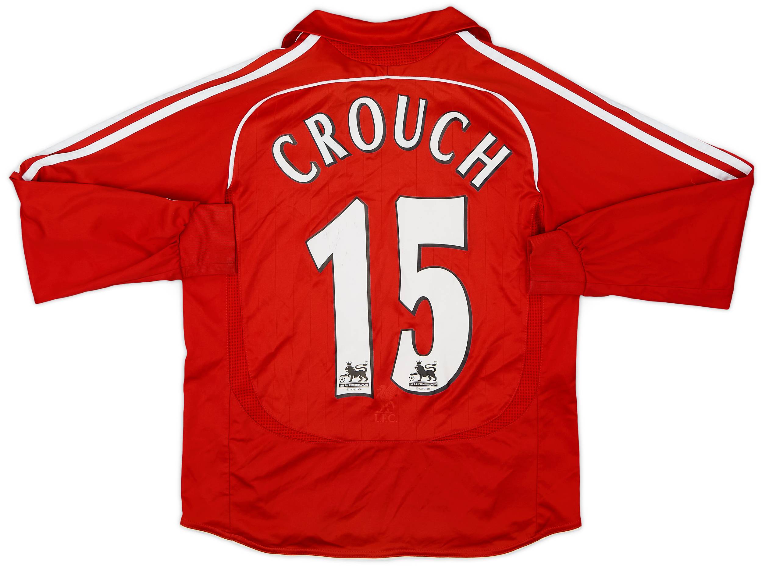 2006-08 Liverpool Home L/S Shirt Crouch #15 - 7/10 - (M.Boys)