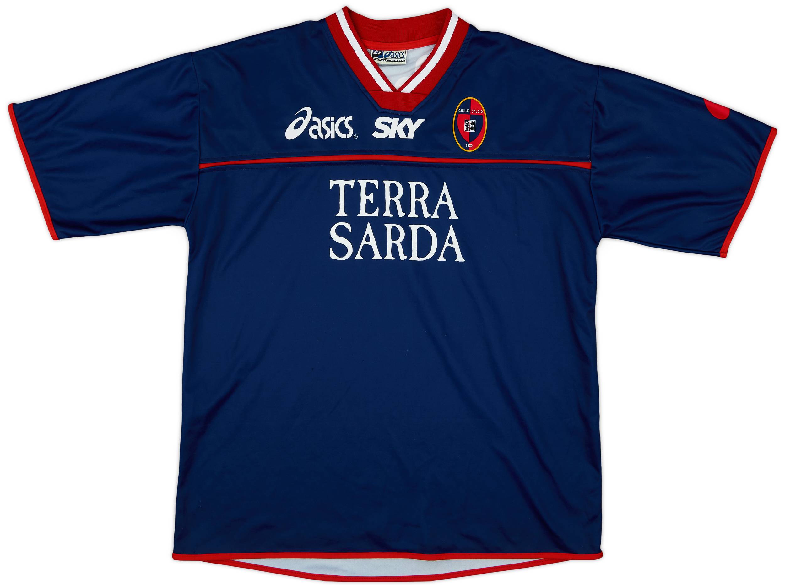 2005-06 Cagliari Asics Training Shirt - 9/10 - (L)