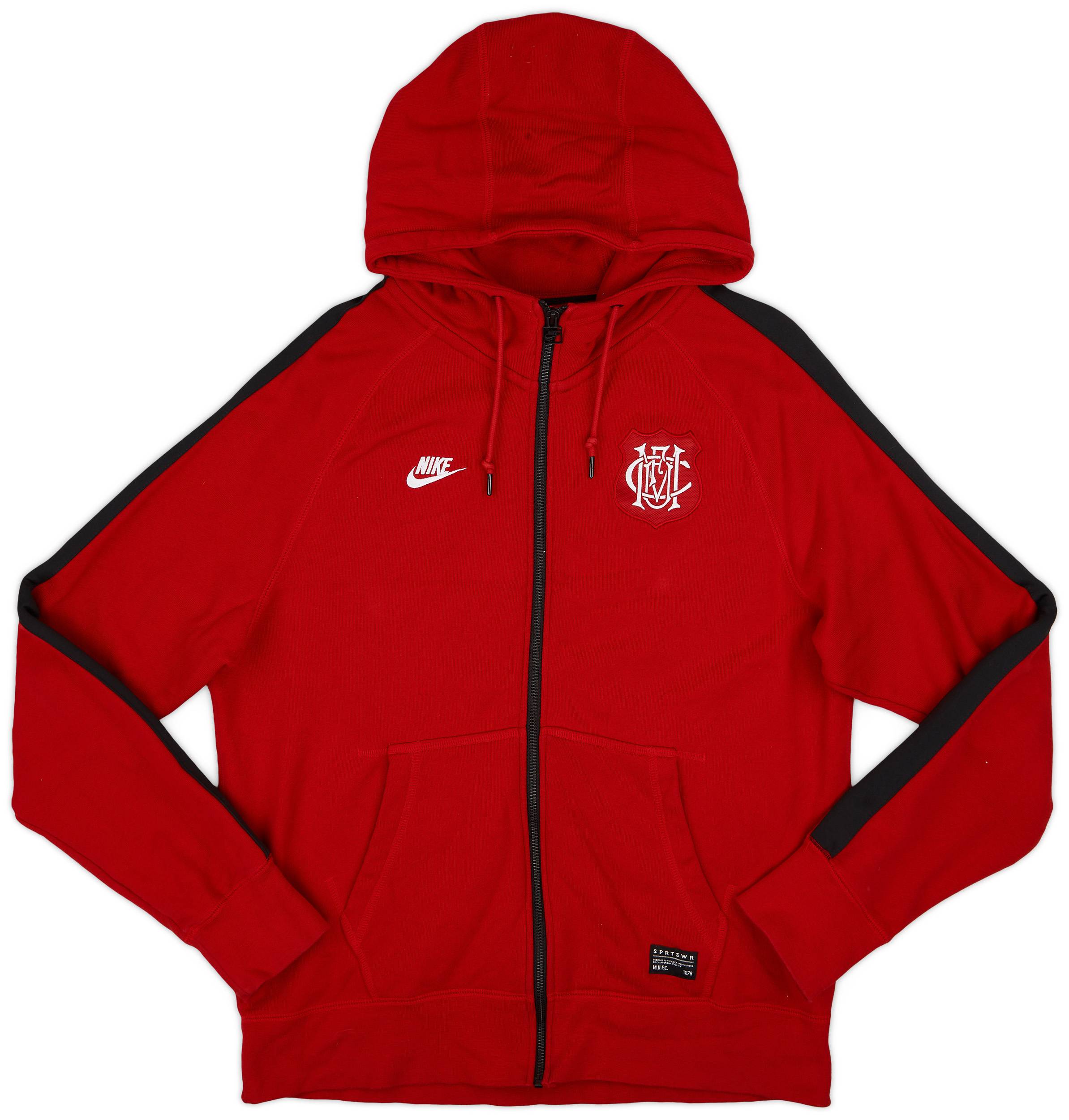 2014-15 Manchester United Nike Zipped Hooded Top - 9/10 - (L)