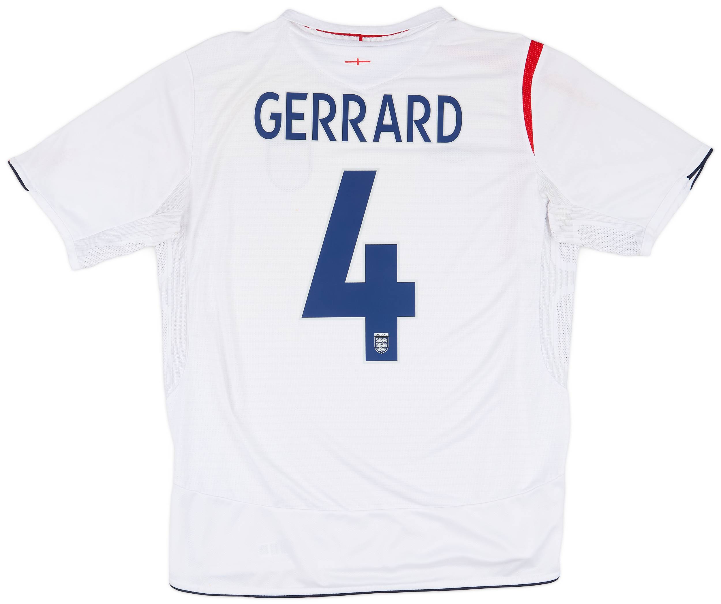 2005-07 England Home Shirt Gerrard #4 - 6/10 - (XL)