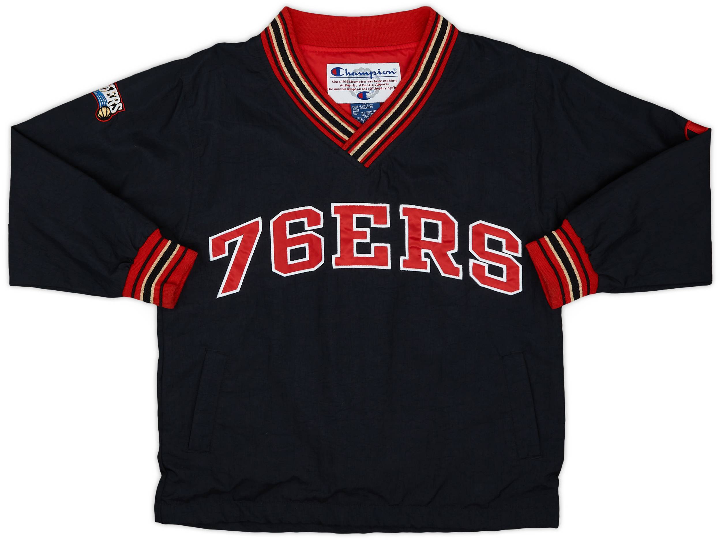 1997-99 Philadelphia 76ers Champion Pullover Windbreaker Jacket - 9/10 - (M.Boys)