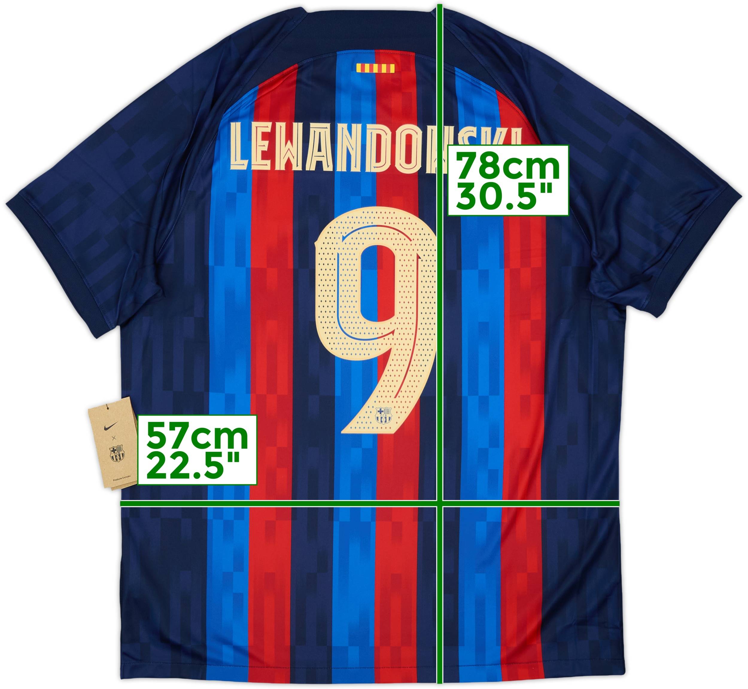 2022-23 Barcelona Home Shirt Lewandowski #9 (XL)
