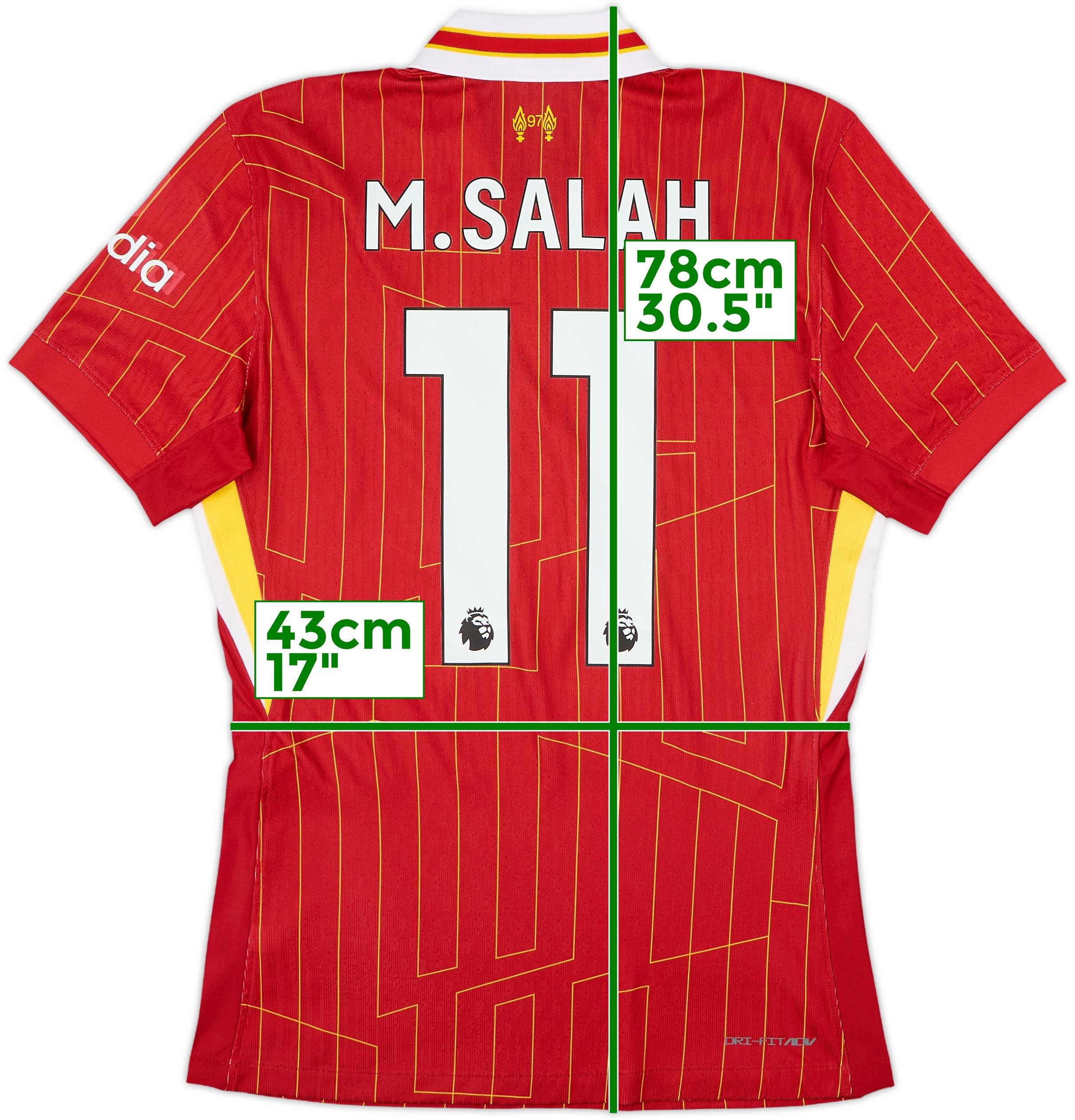 24/25 season リバプール M.SALAH 11 2024-25 Liverpool Player Issue Home Shirt M.Salah #11 - 8/10 - (M)