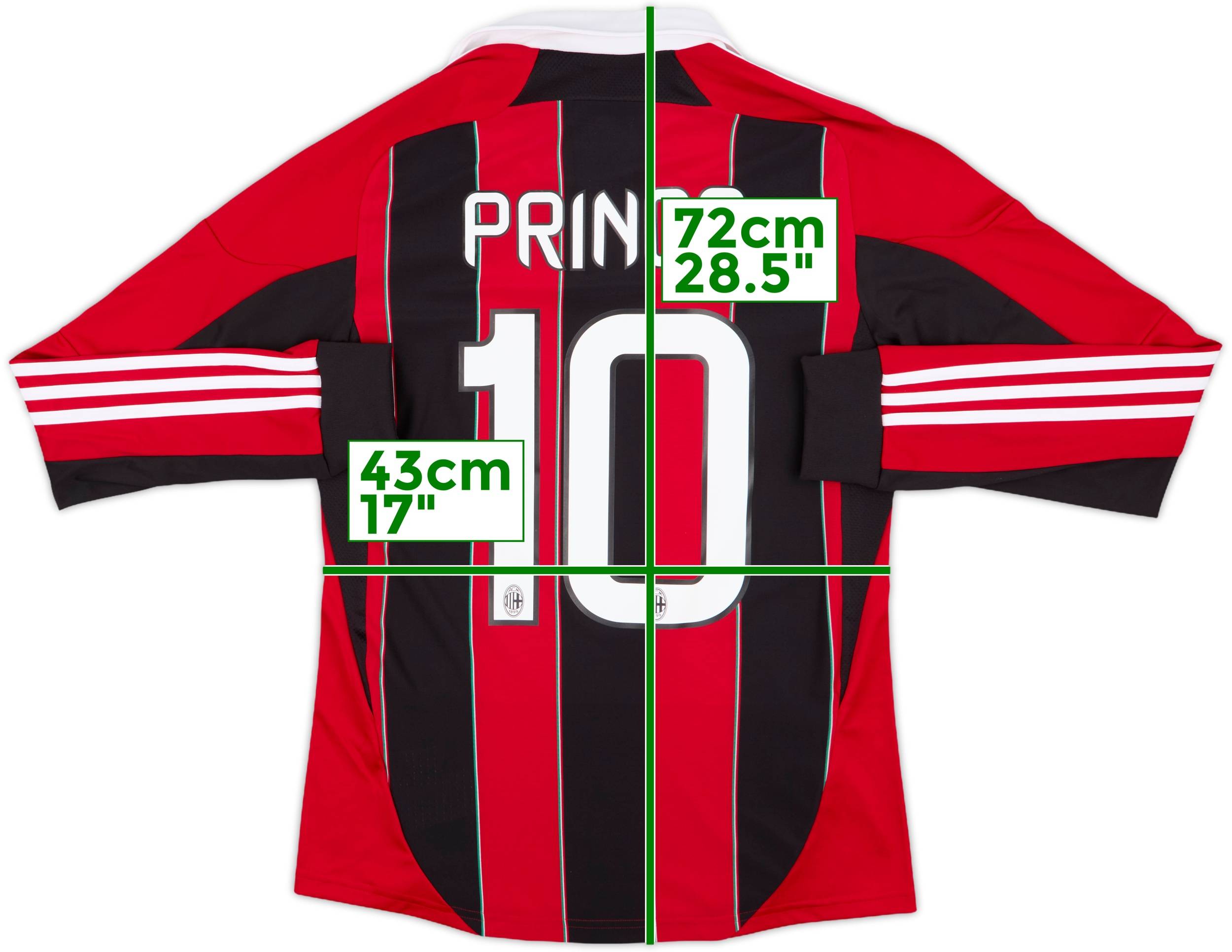  AC Milan 長袖ユニフォーム　2012-2013 2012-13 AC Milan Home L/S Shirt Prince #10 (S)