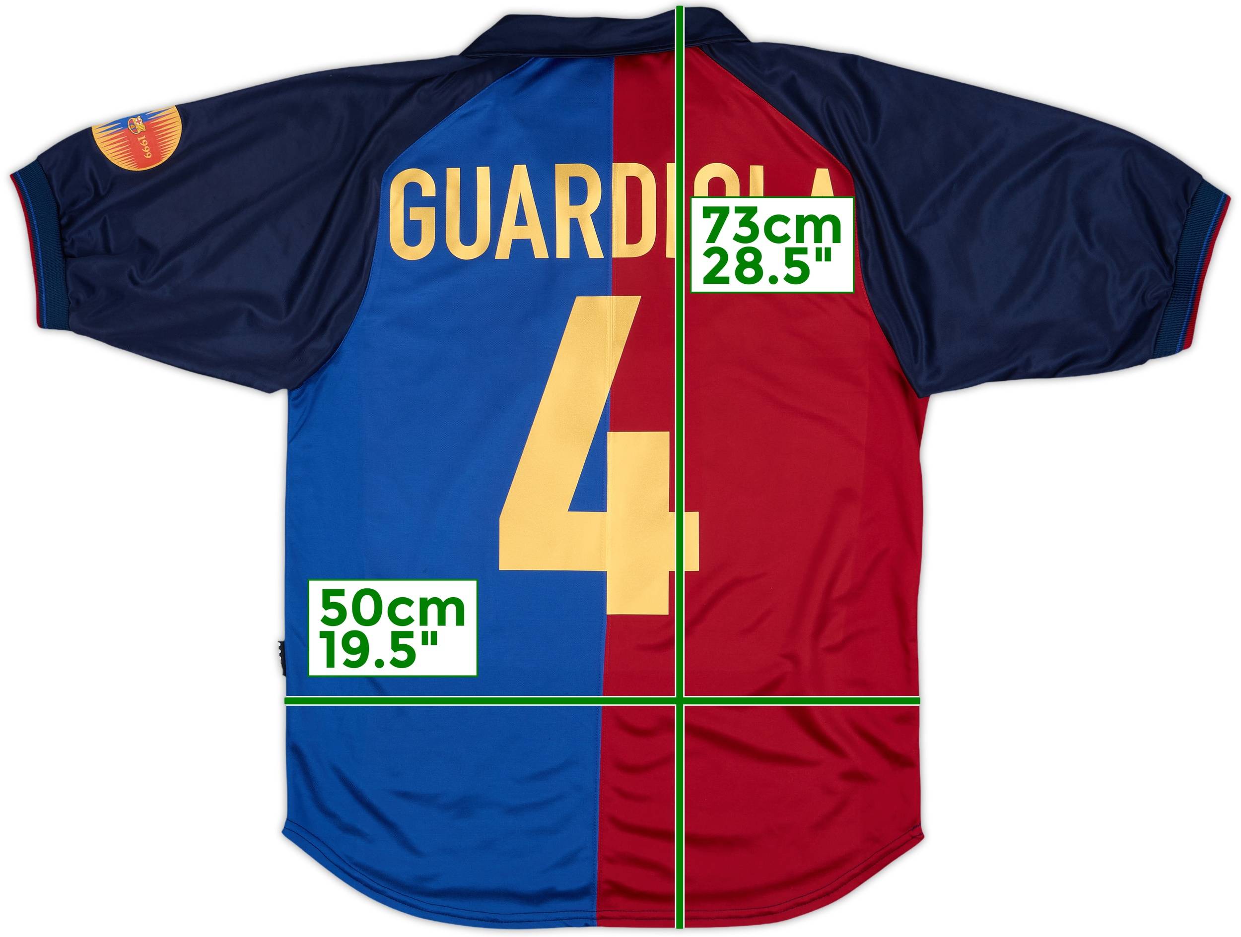 1999-00 Barcelona Centenary Home Shirt Guardiola #4 - 9/10 - (S)