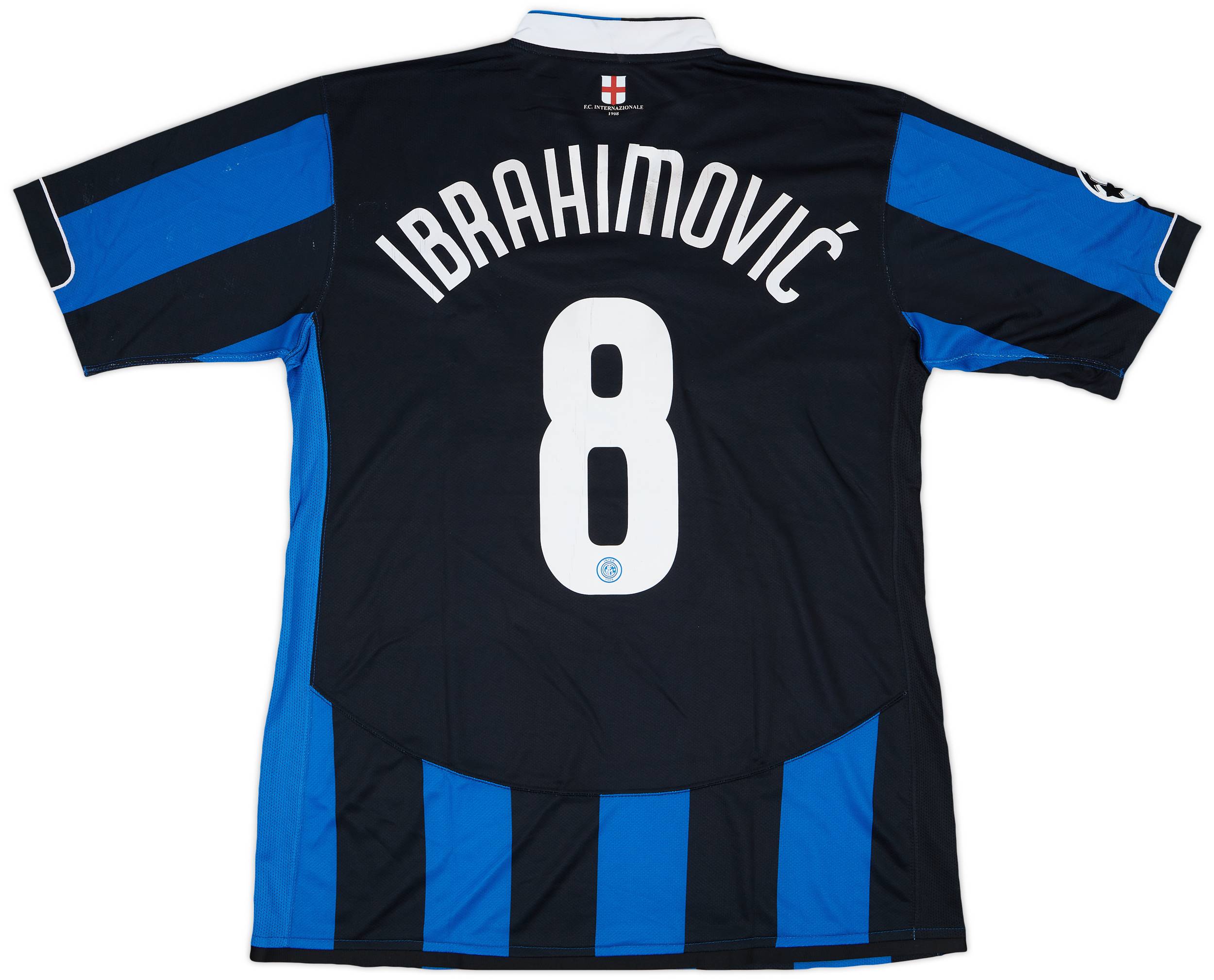 2006-07 Inter Milan Player Issue Champions League Home Shirt Ibrahimovic #8 - 6/10 - (L)