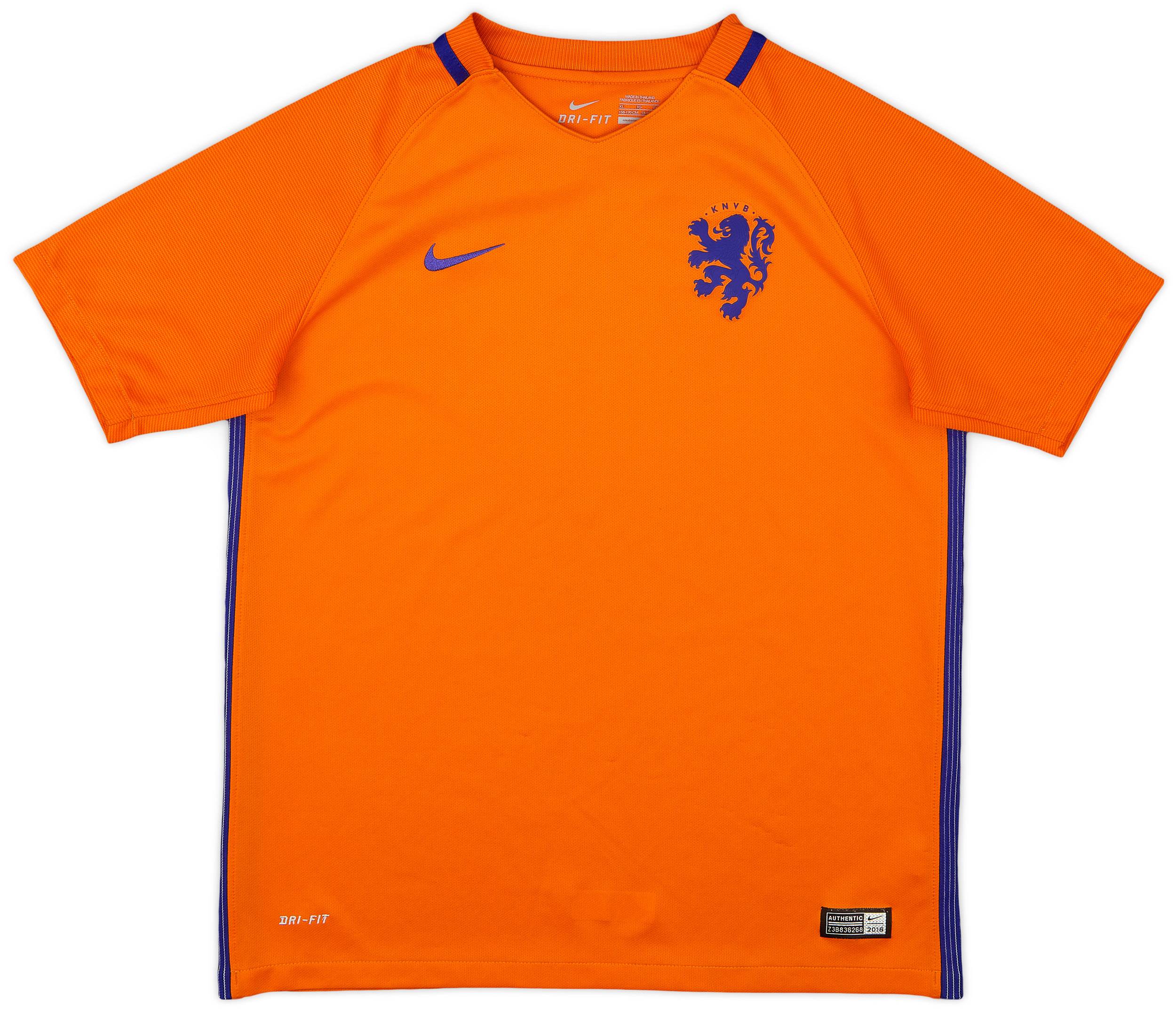 2016 Netherlands Home Shirt - 9/10 - (XL.Boys)