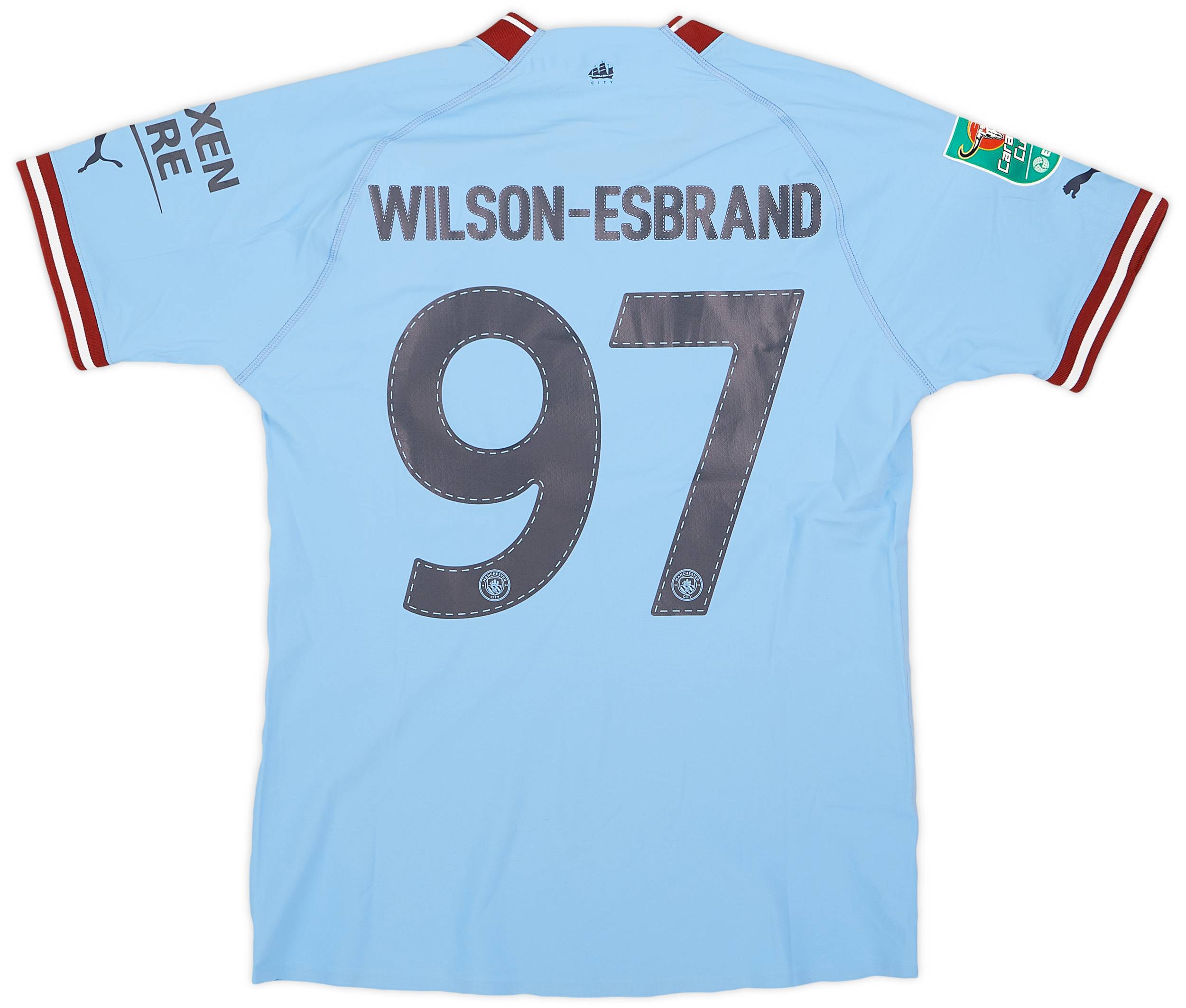 2022-23 Manchester City Match Issue Carabao Cup Home Shirt Wilson-Esbrand #97