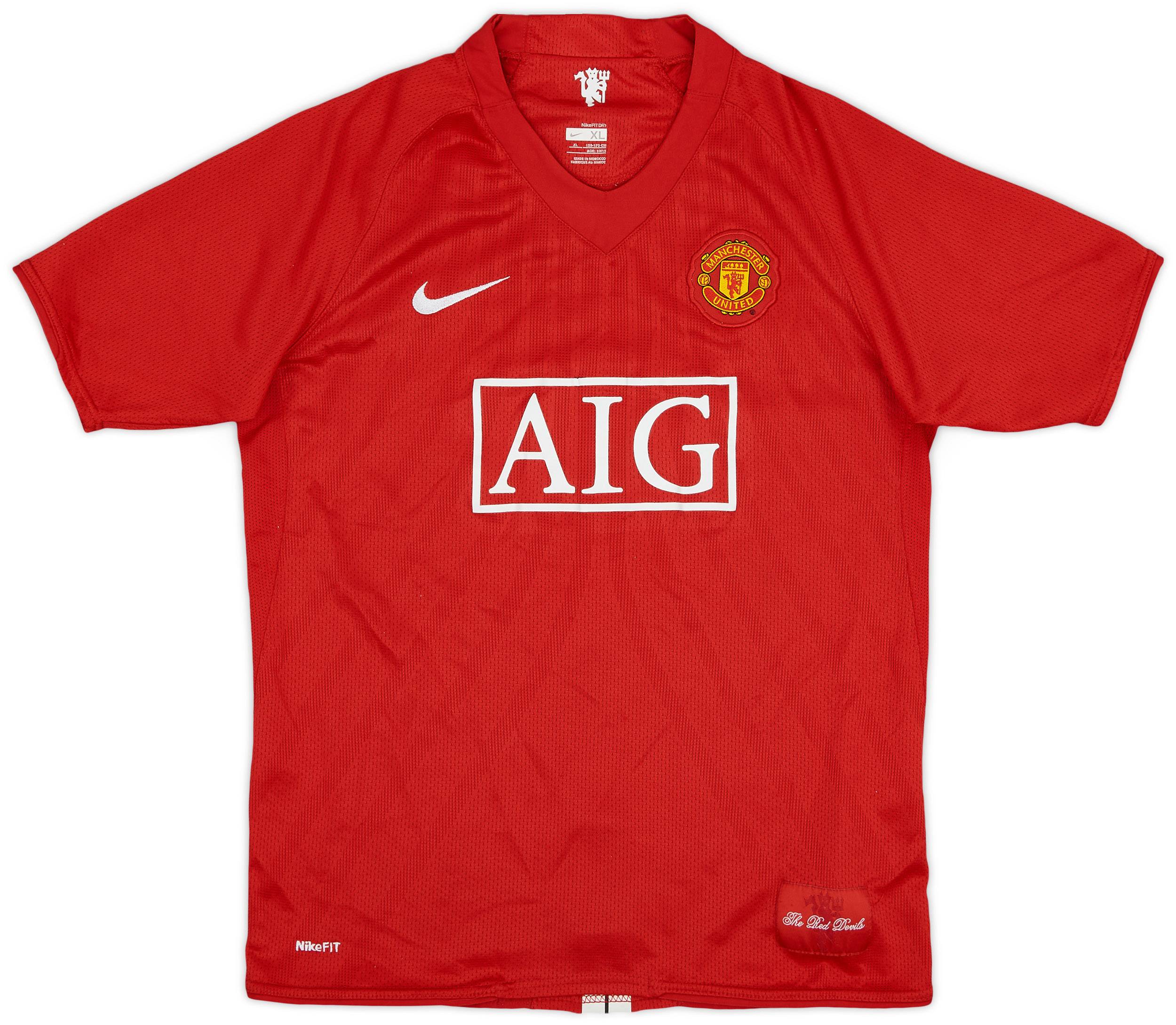 2007-09 Manchester United Home Shirt - 8/10 - (XL.Boys)