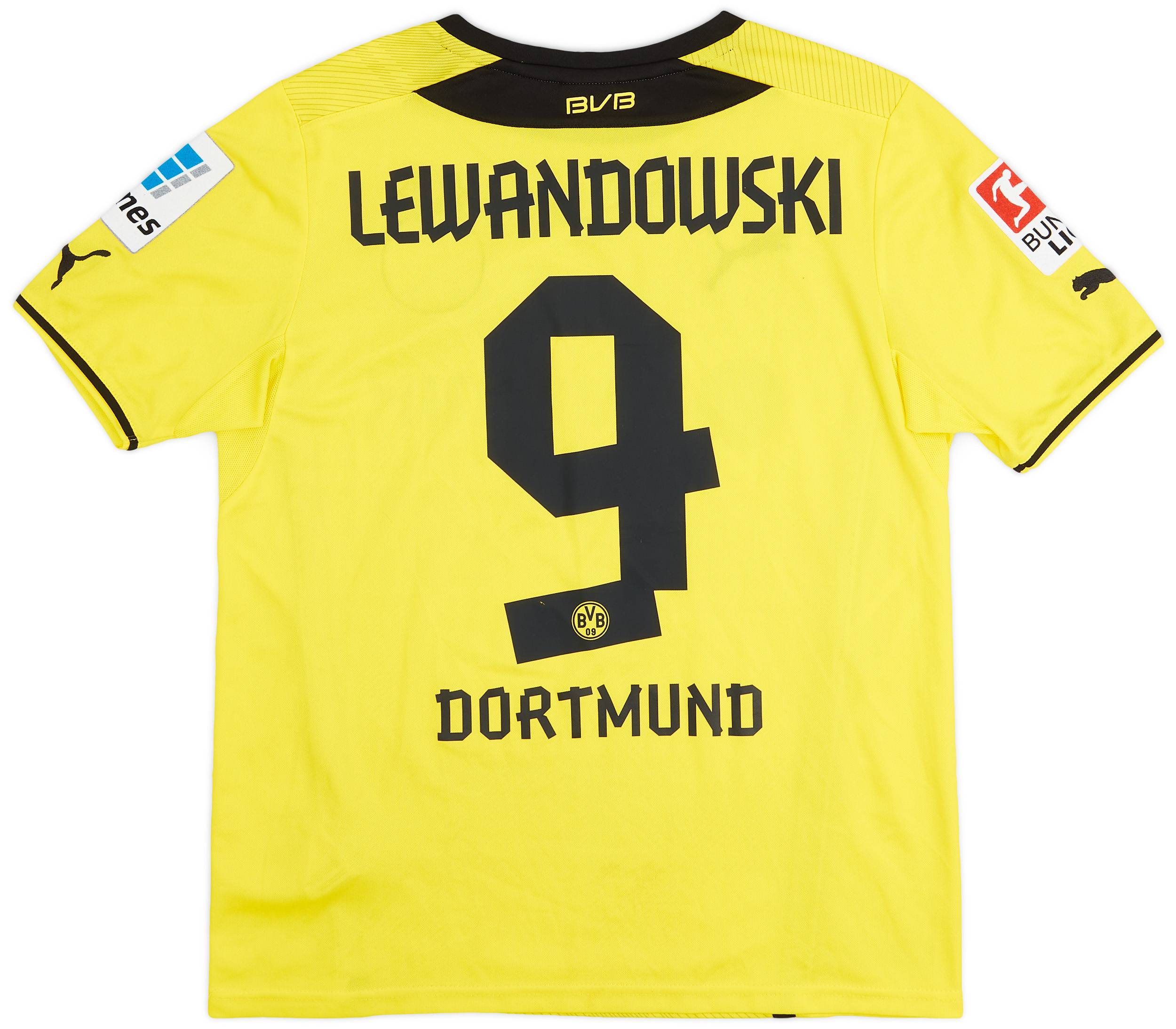 2013-14 Borussia Dortmund Home Shirt Lewandowski #9 - 9/10 - (XL.Boys)