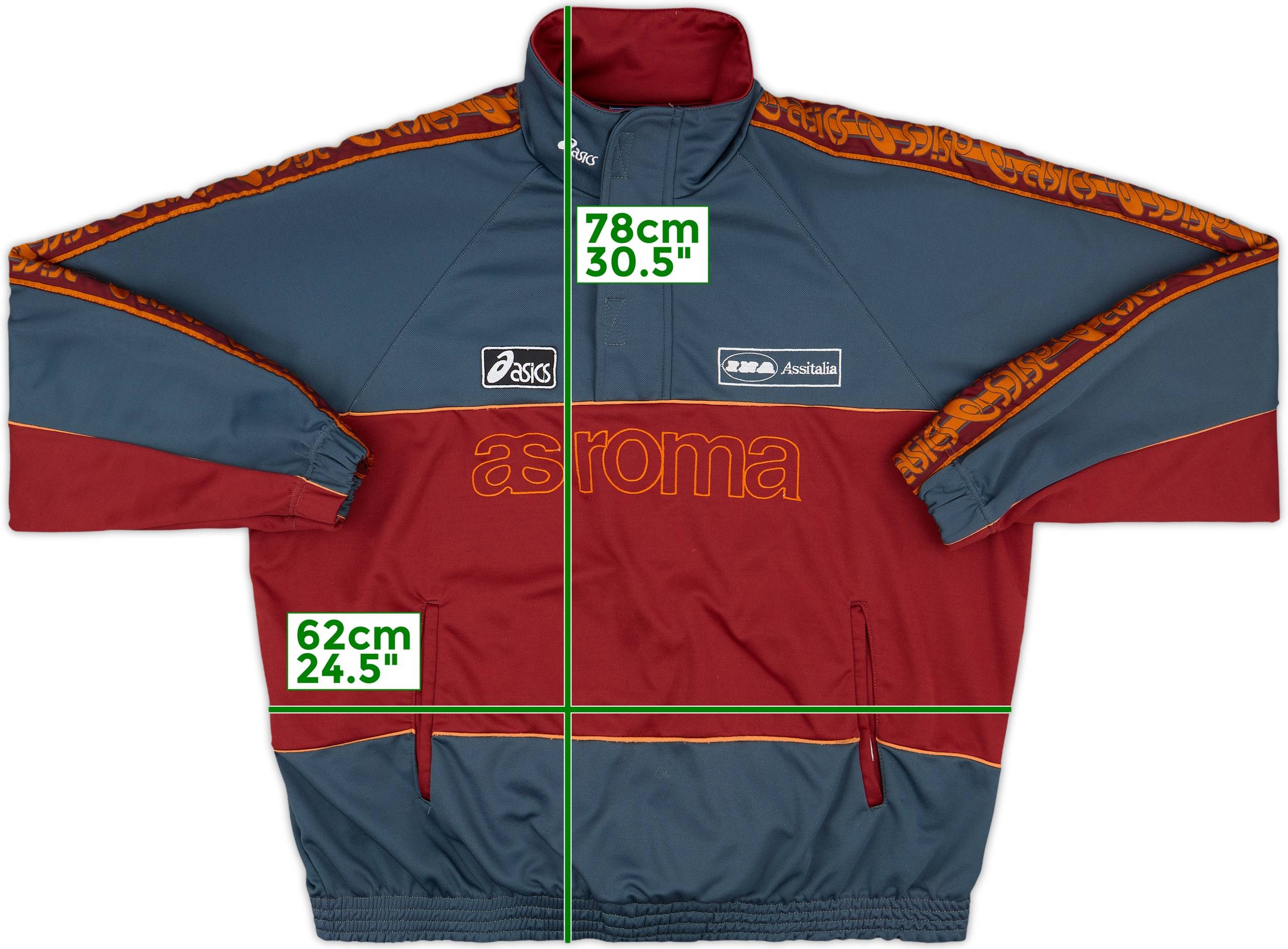 R21古着イタリア製1995-96 asics ASローマ背番号8スタットゥート イタリア製1995-96 asics ASローマ背番号8スタットゥート R21