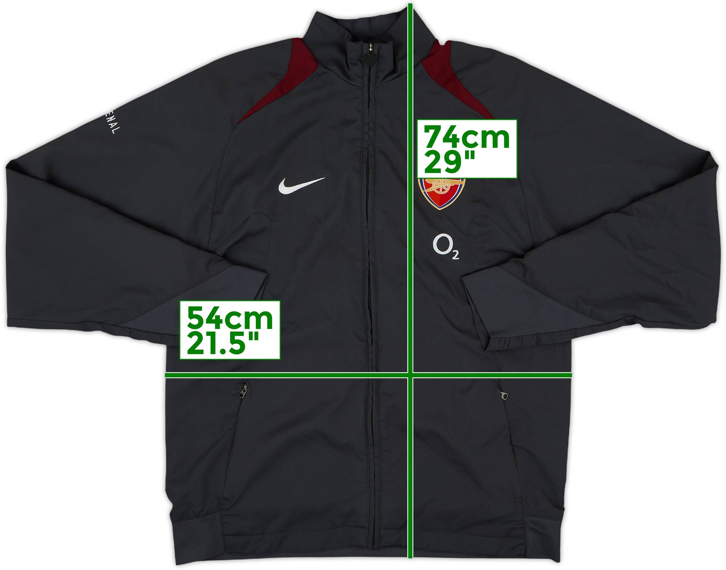 2005 Arsenal nikeトラックジャケット O2 Nike Arsenal 2005-2006 Vintage Football Track Jacket Sz S | eBay
