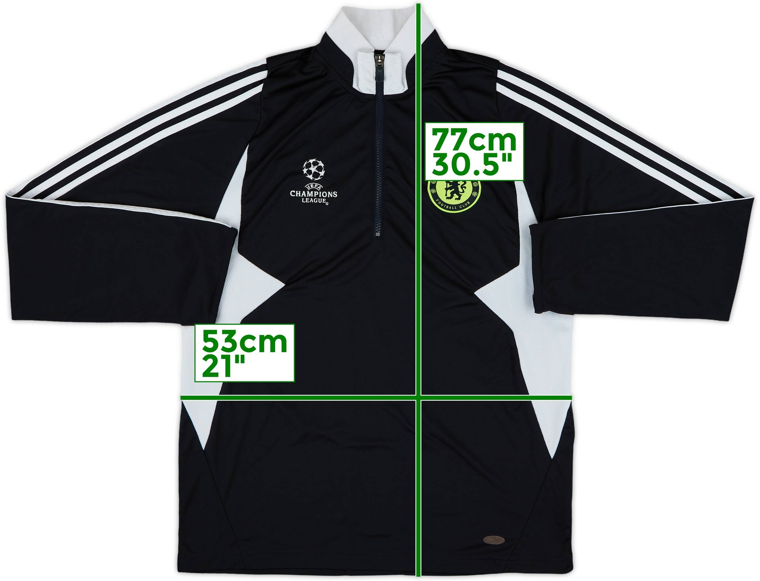 【シャバット A.J.ヘッシェル著】 2007-08 Chelsea adidas CL 1/4 Zip Drill Top - 8/10 - (L)