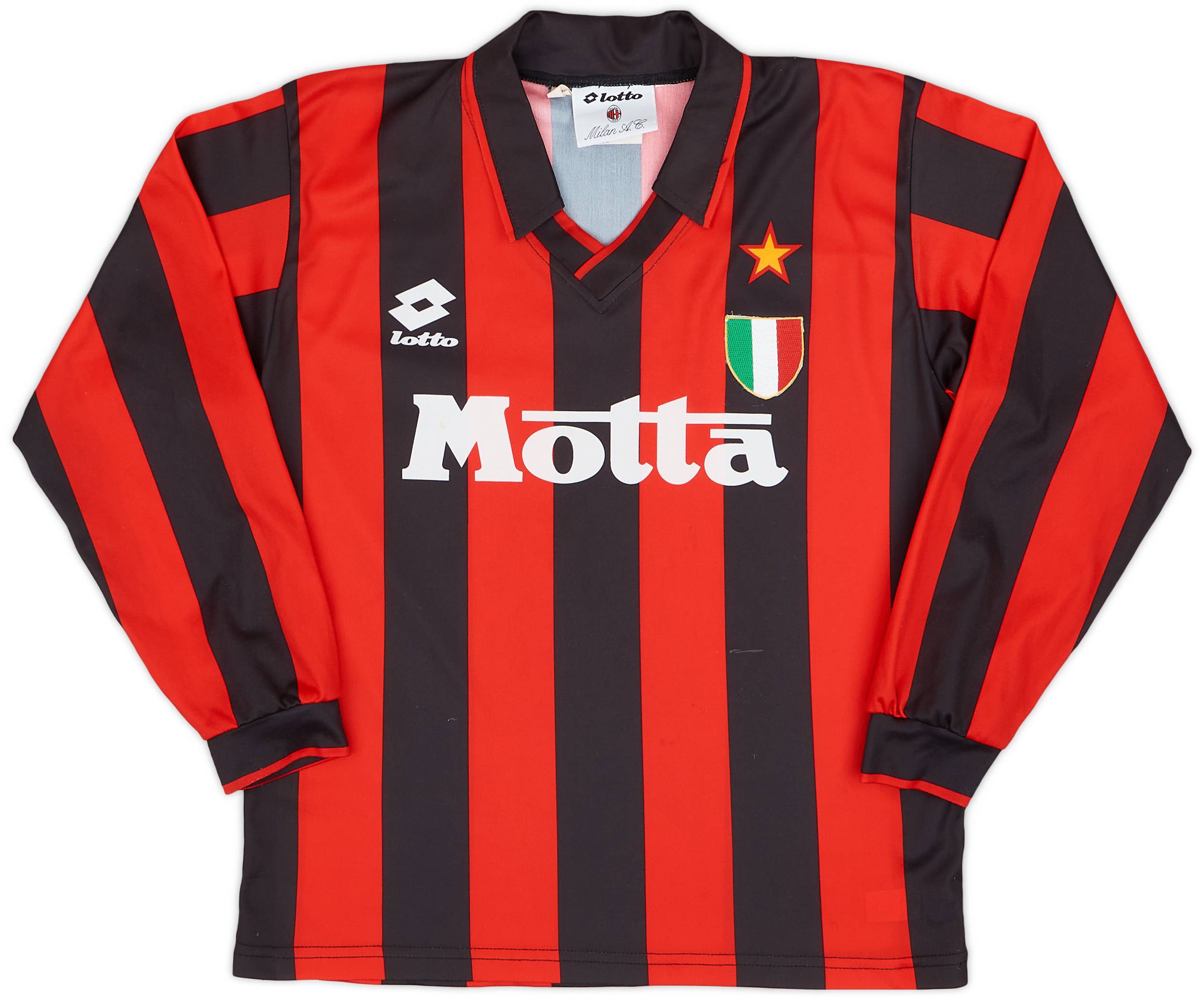 1993-94 AC Milan Home L/S Shirt - 8/10 - (M.Boys)