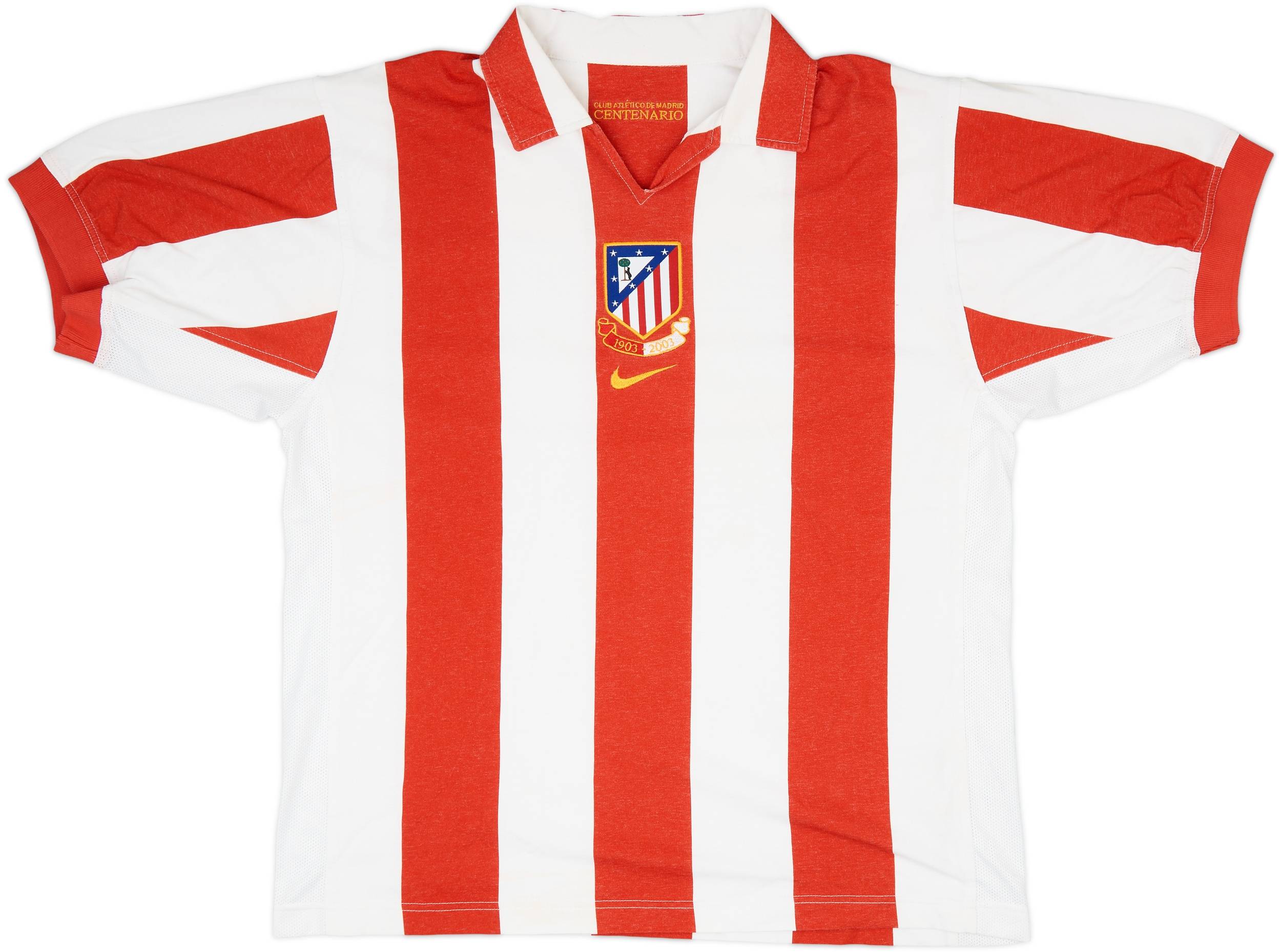 2003-04 Atletico Madrid Centenary Home Shirt - 8/10 - (L)