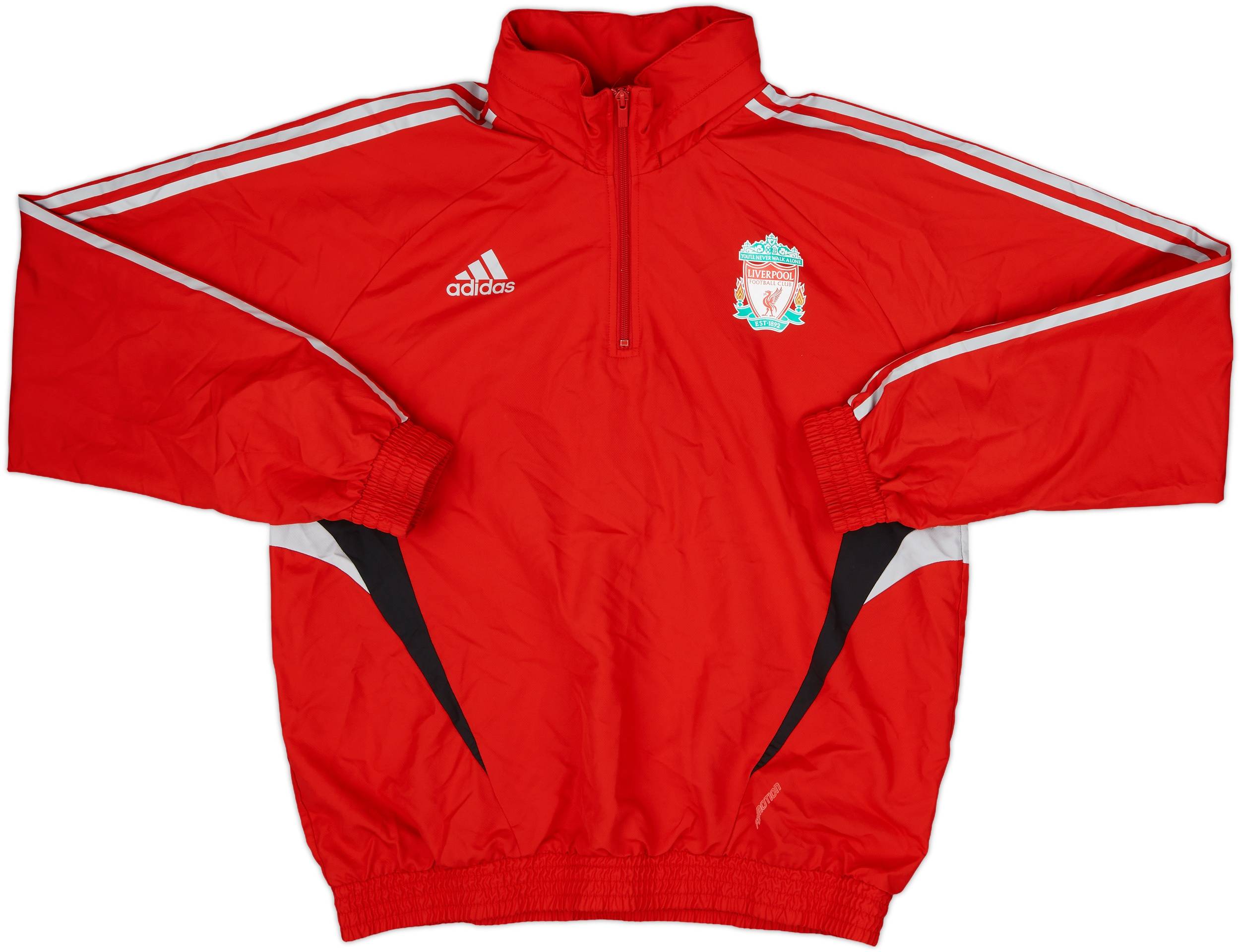 2008-09 Liverpool adidas 1/4 Zip Hooded Rain Jacket - 8/10 - (L)