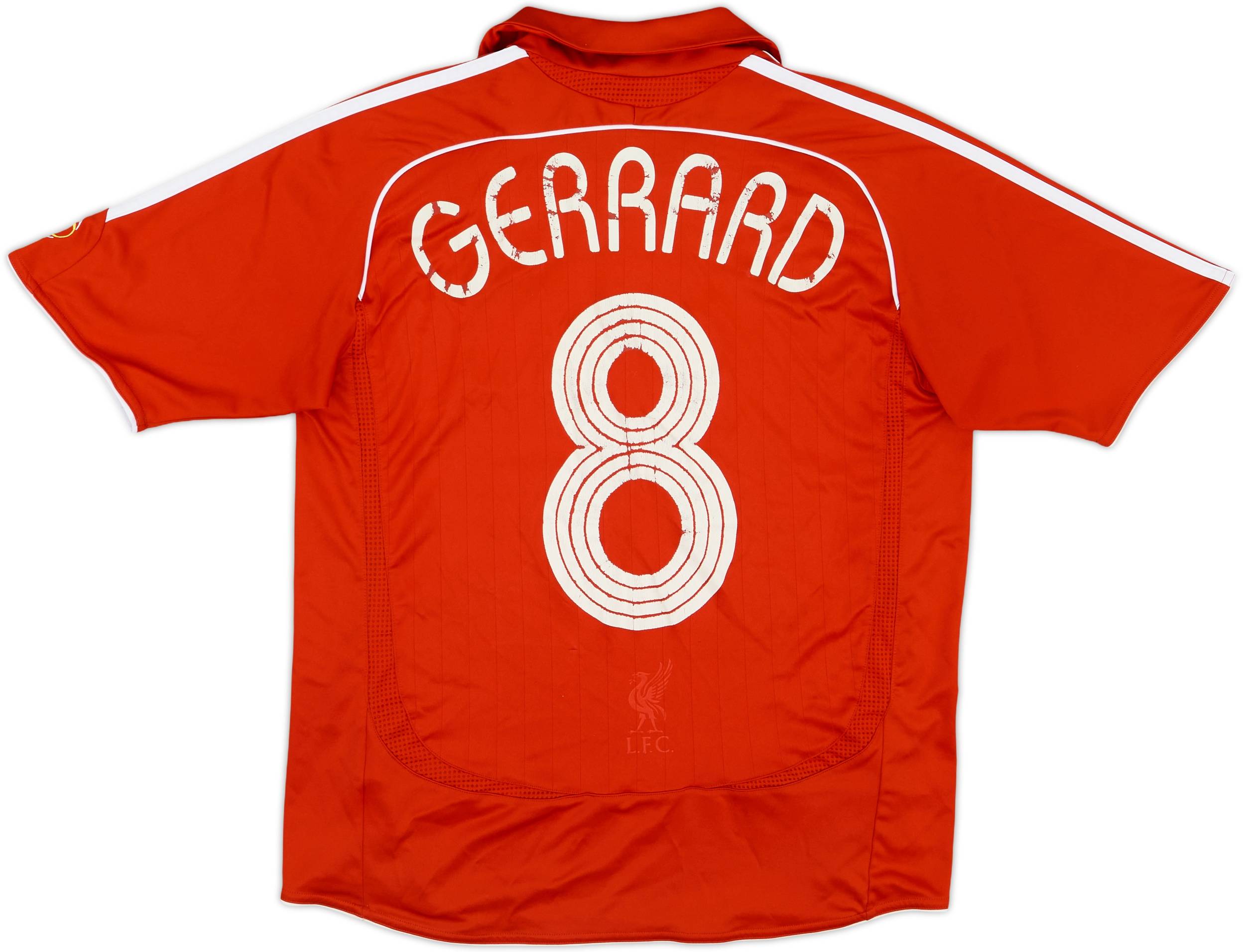 流行に  2006-08 (L.Boys) - 6/10 - #8 Gerrard Shirt Home Liverpool 応援グッズ