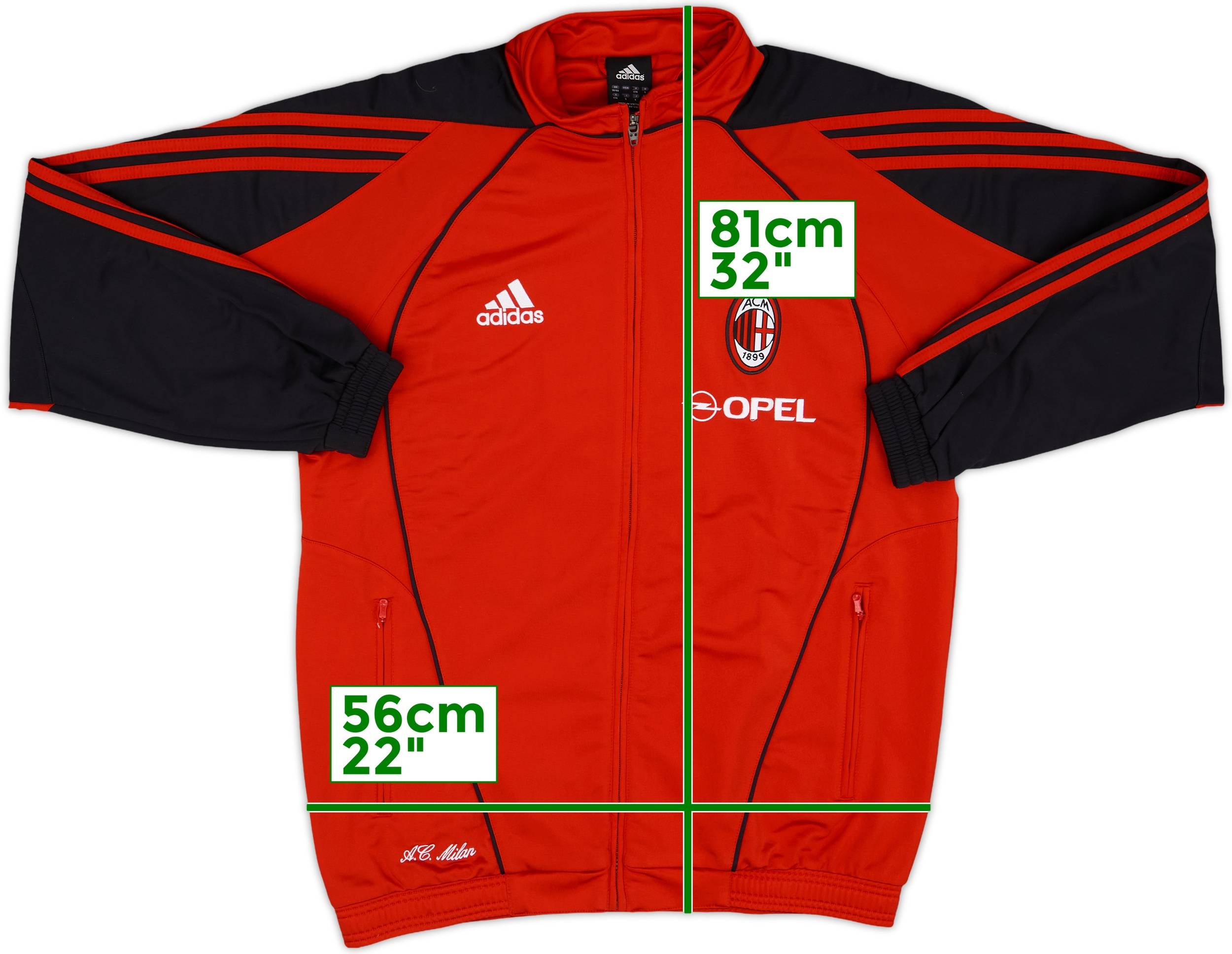 2005-06 AC Milan adidas Track Jacket - 8/10 - (M)