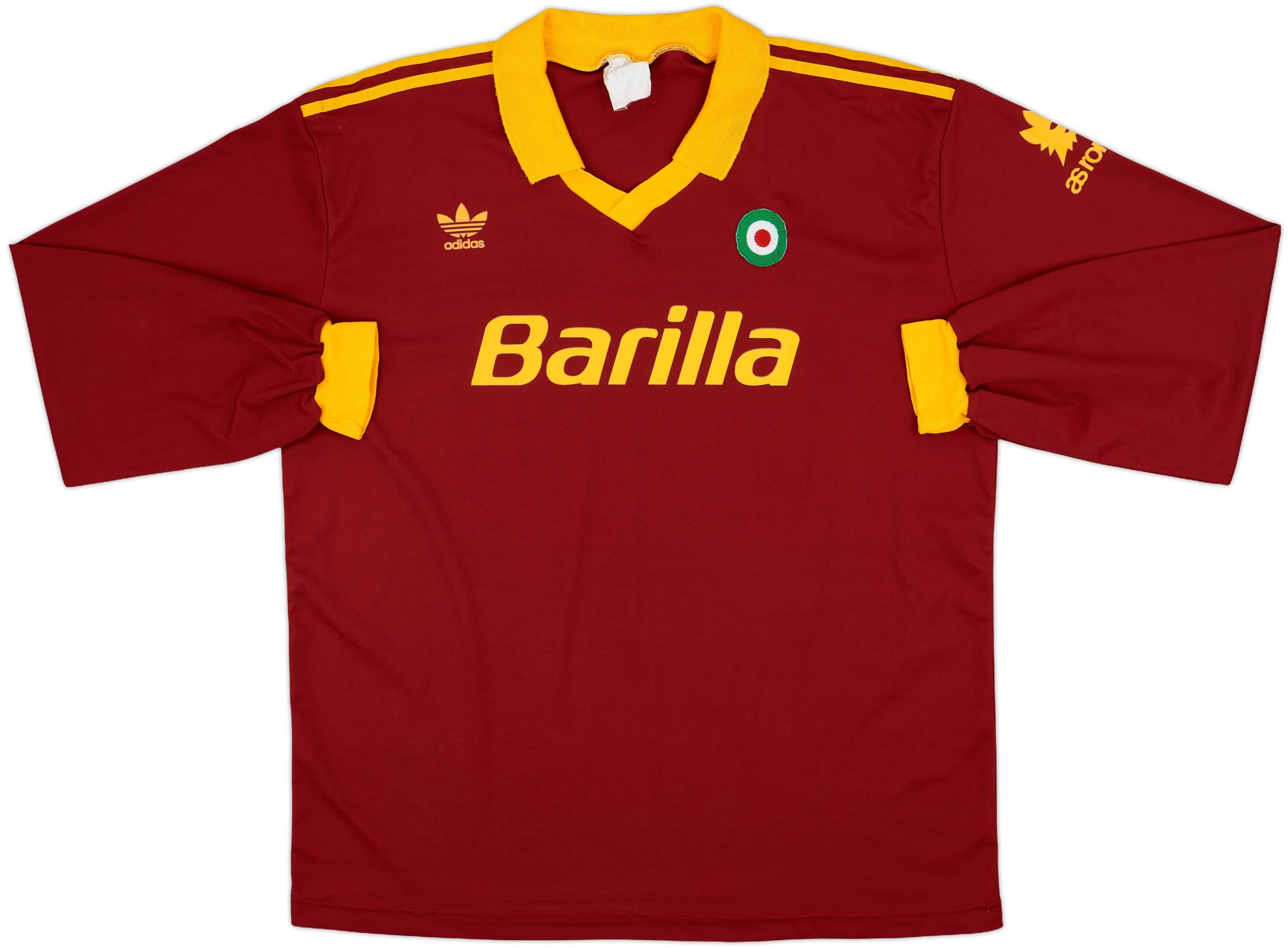 1991-92 Roma Home L/S Shirt - 10/10 - (XL)