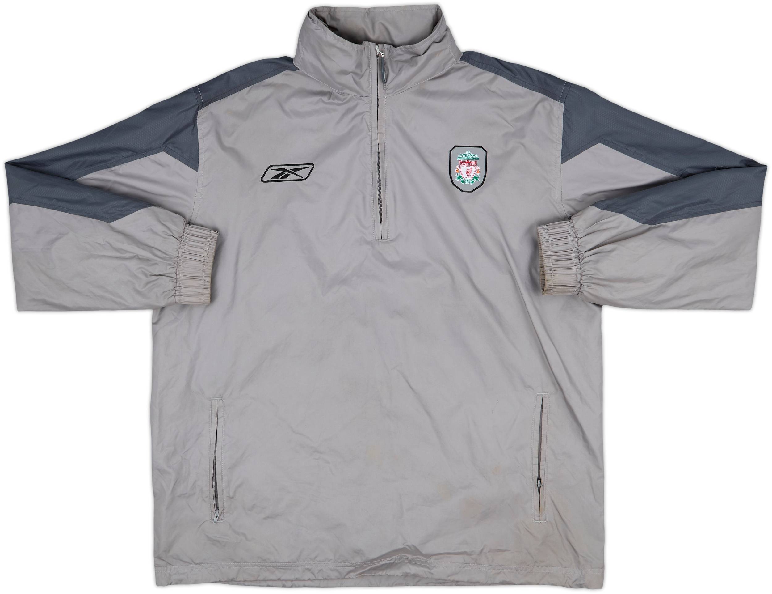 2004-05 Liverpool Reebok 1/4 Zip Hooded Rain Coat - 9/10 - (M)