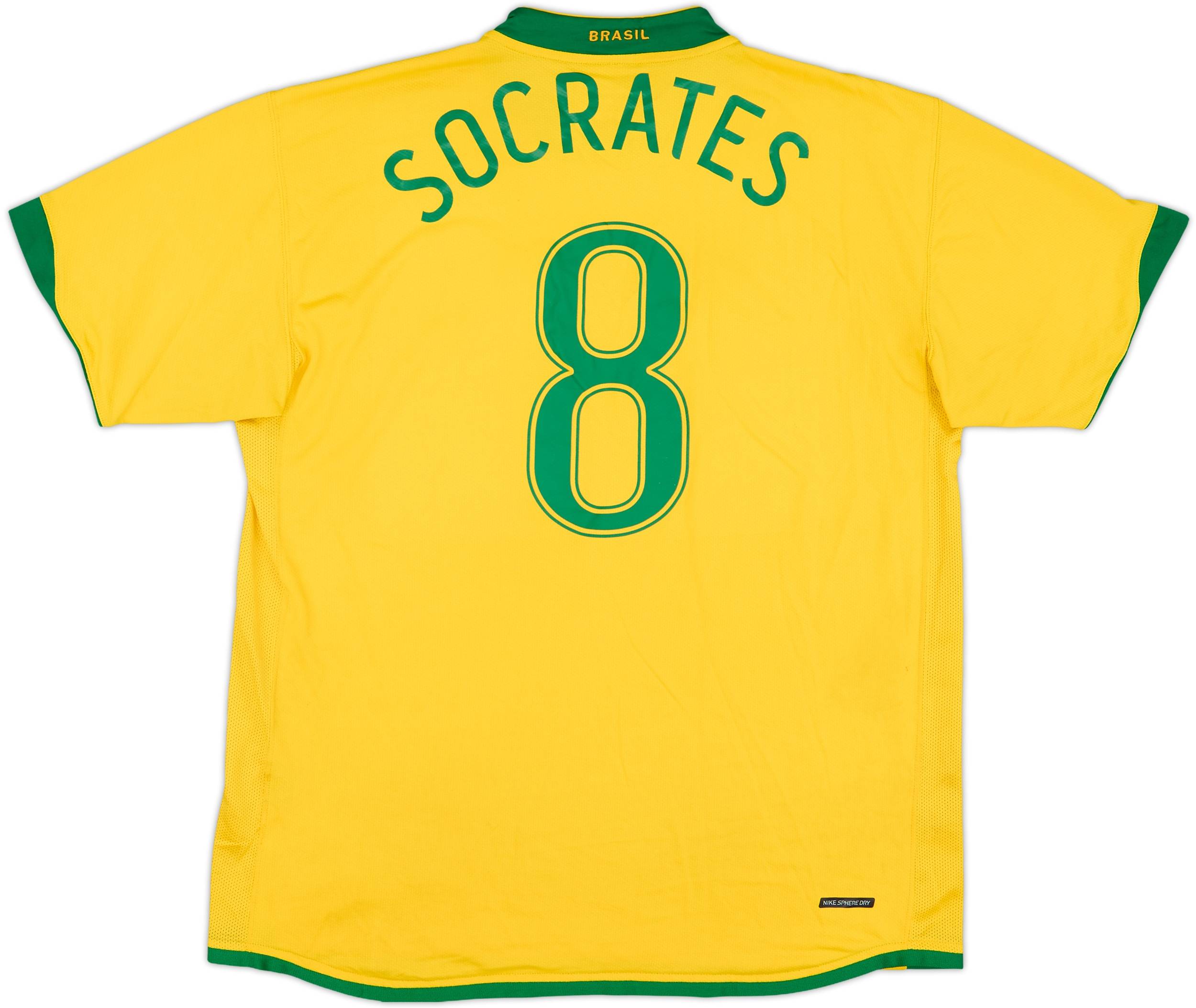 2006-08 Brazil Home Shirt Socrates #8 - 8/10 - (XL)