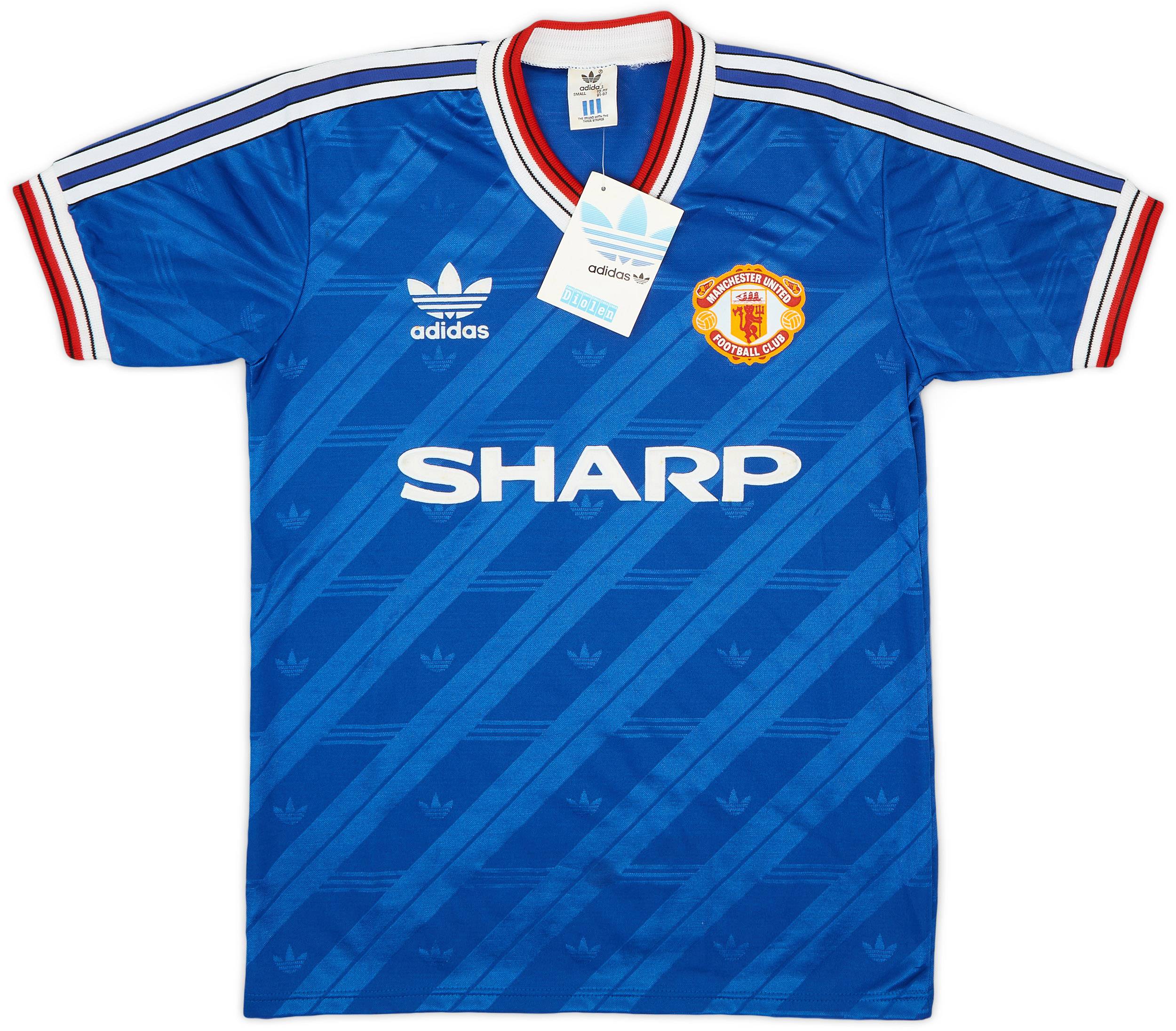 United 1986 Man United Blue Adidas Kit Retro 1986-88 Manchester