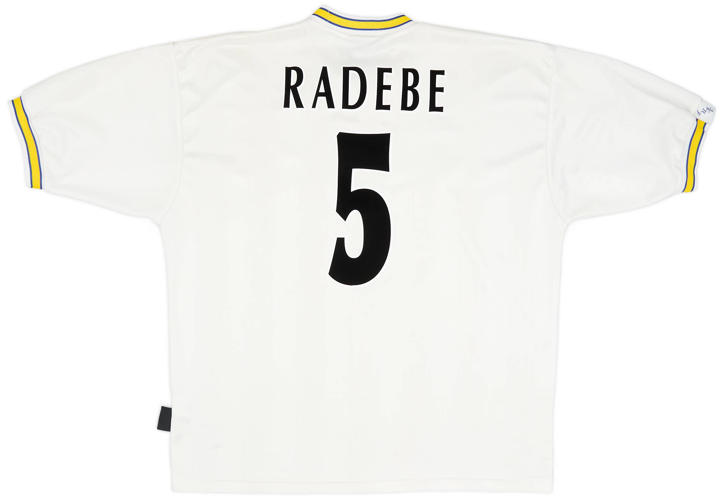 1996-98 Leeds United Home Shirt Radebe #5 - 6/10 - (XL)