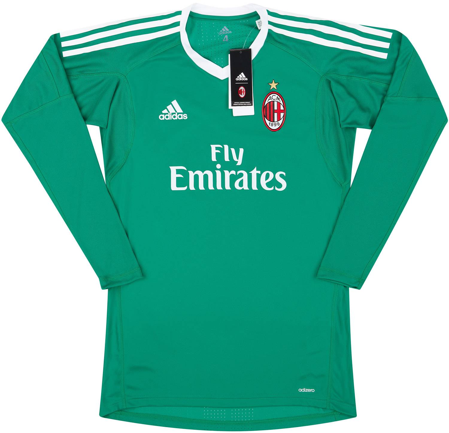 2017-18 AC Milan Player Issue Adizero GK Home Shirt