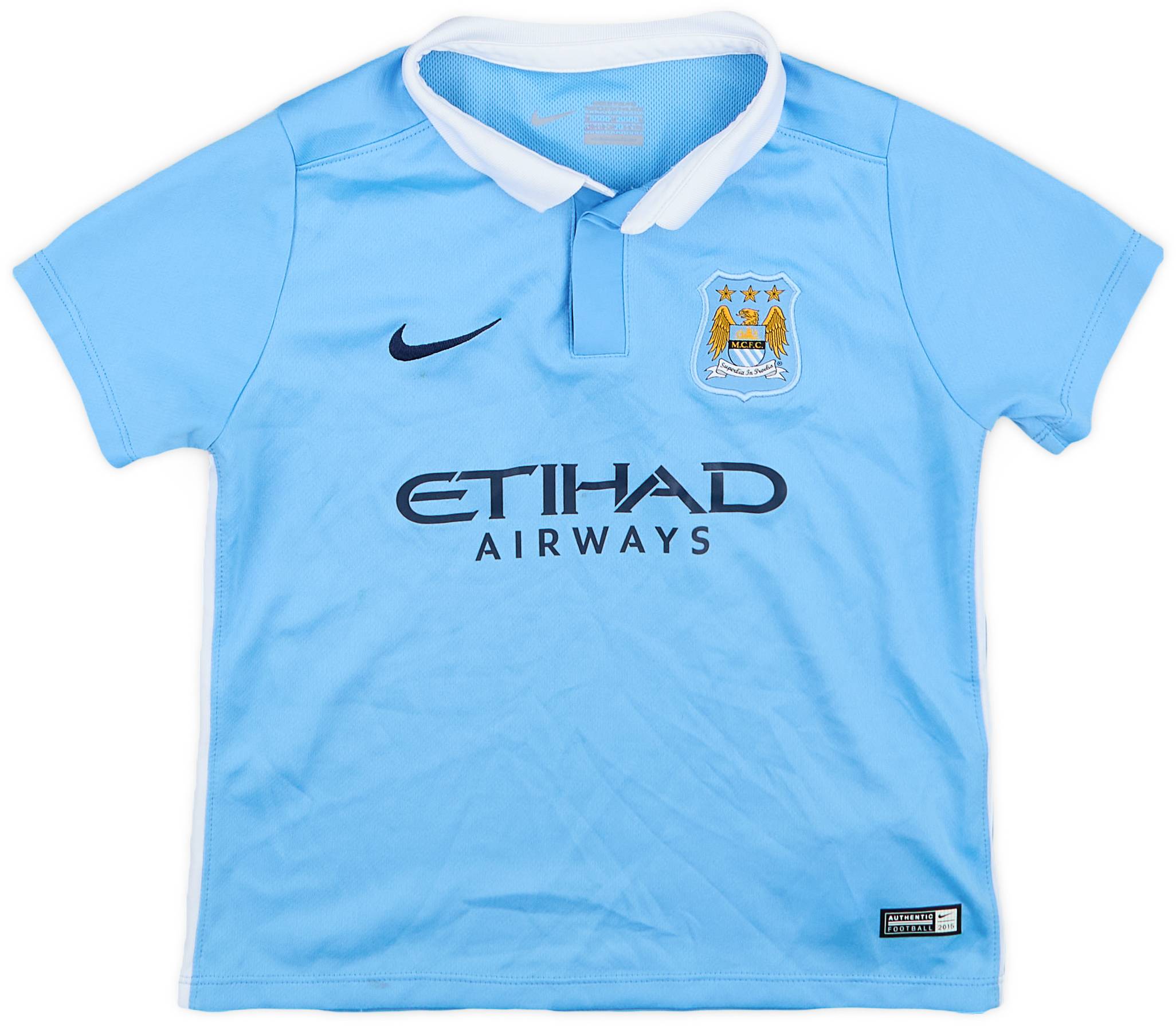 2015-16 Manchester City Home Shirt - 8/10 - (XS.Boys)