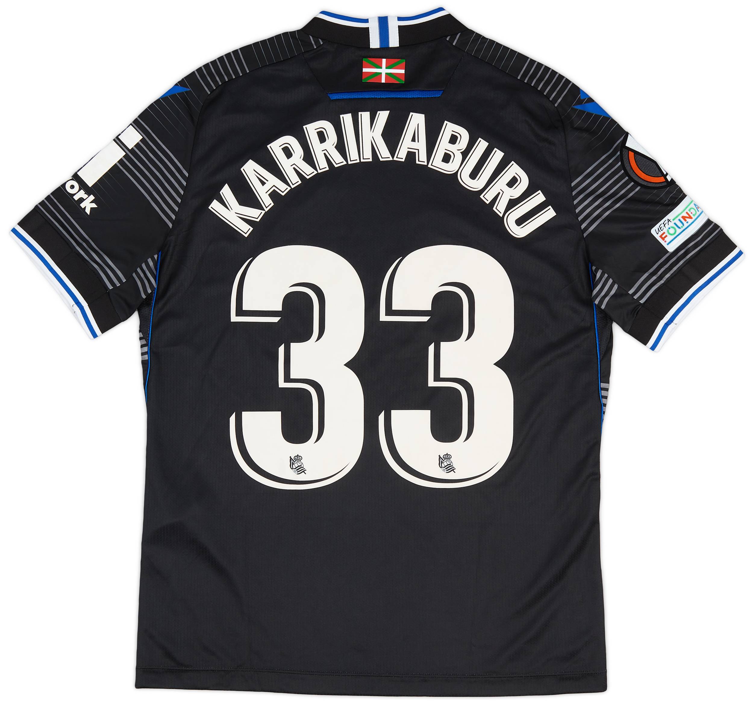 2022-23 Real Sociedad Match Issue Europa League Away Shirt Karrikaburu #33