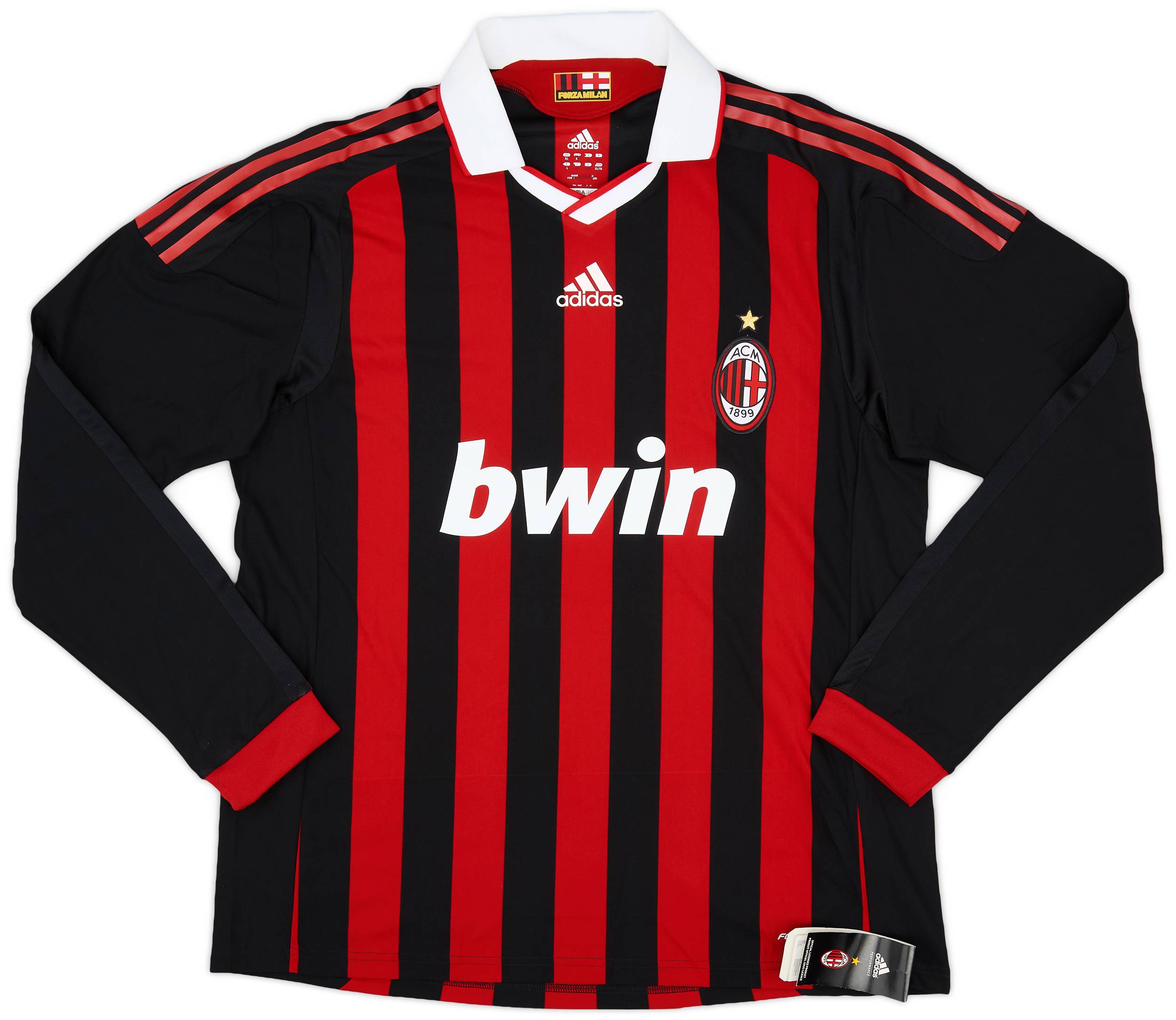 2009-10 AC Milan Player Issue Home L/S Shirt Beckham #32 (XL)