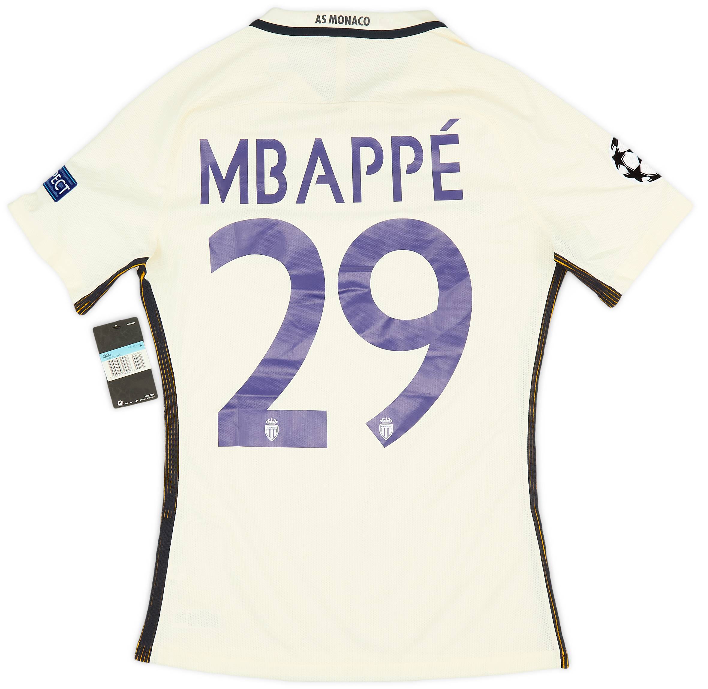 人気の 2016-17 Monaco (M) #29 Mbappe Shirt Away Issue Player ウェア