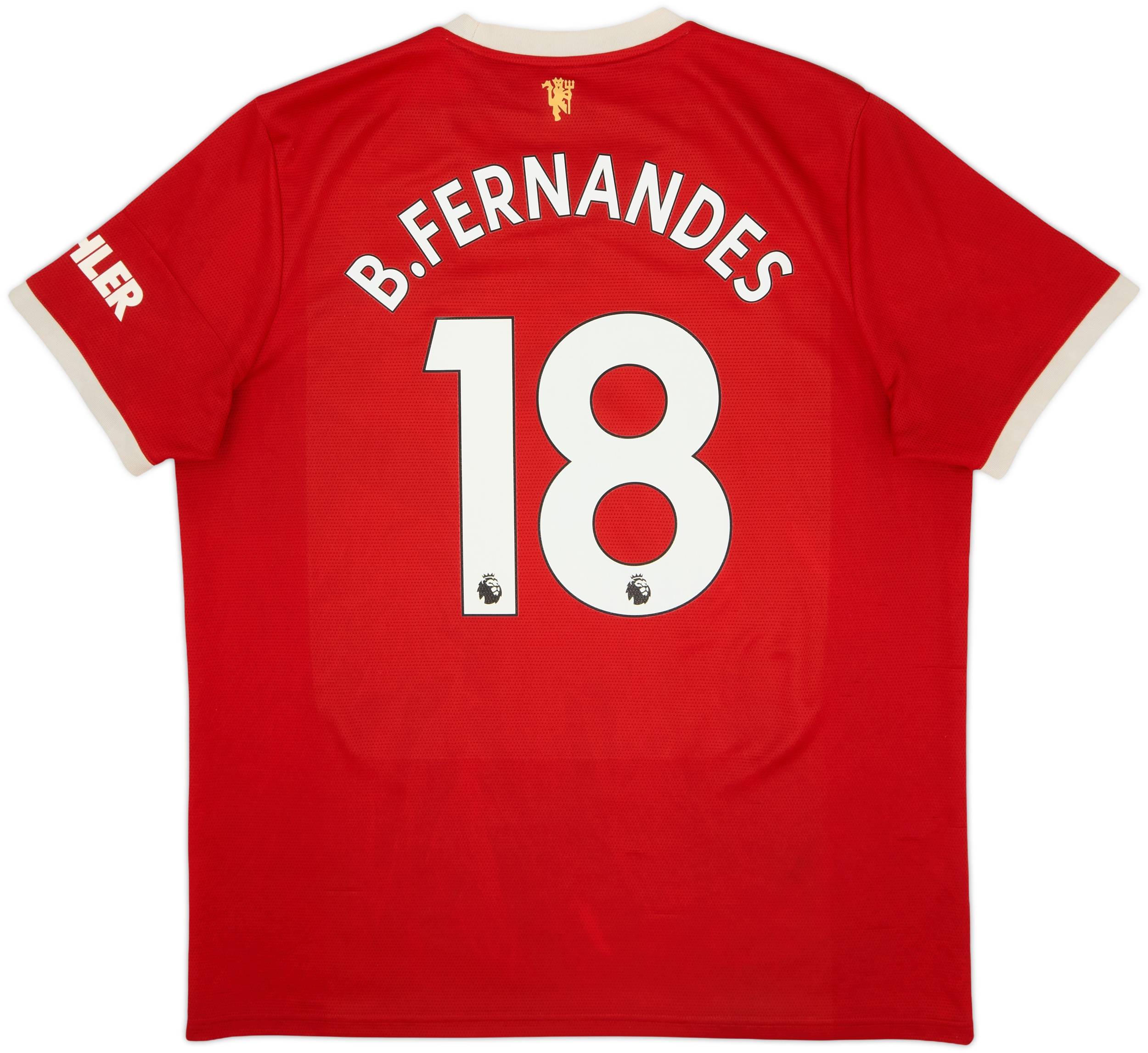 2021-22 Manchester United Home Shirt B.Fernandes #18 - 5/10 - (XL)