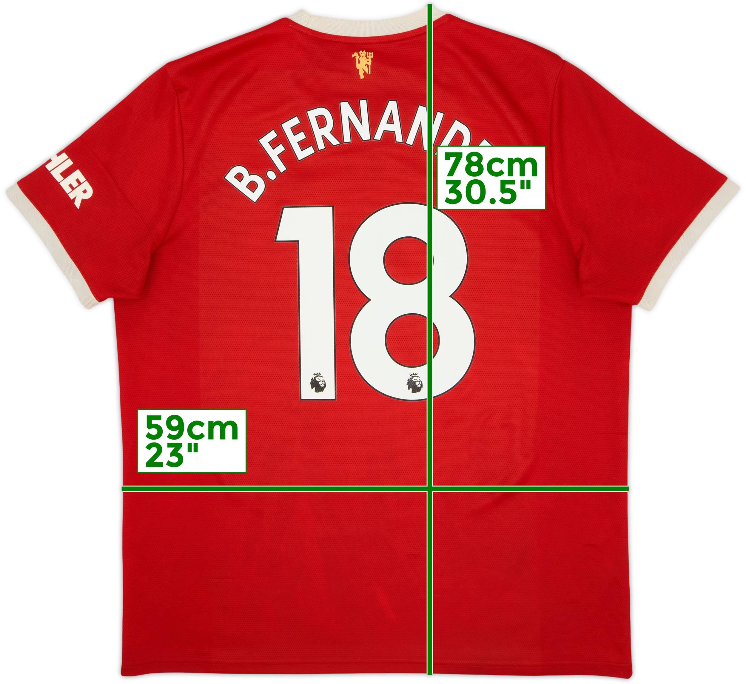 2021-22 Manchester United Home Shirt B.Fernandes #18 - 5/10 - (XL)