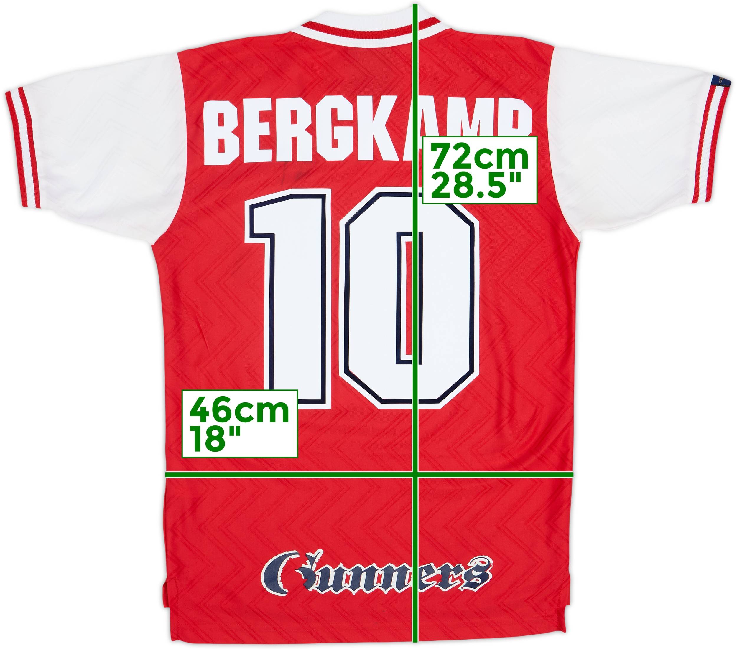1996-98 Arsenal Home Shirt Bergkamp #10 - 6/10 - (XL.Boys)